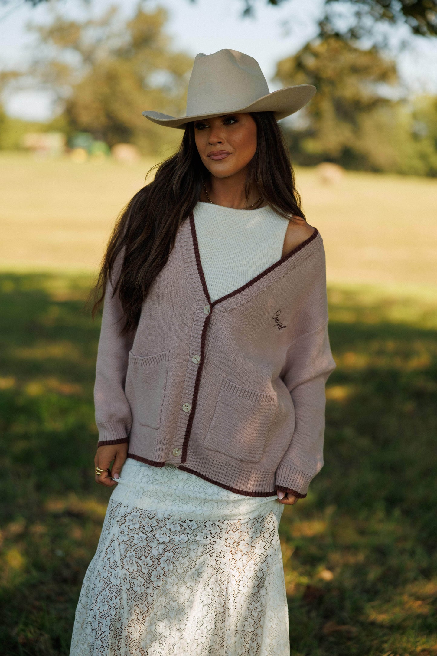 Dusty Pink Cowboy Cardigan