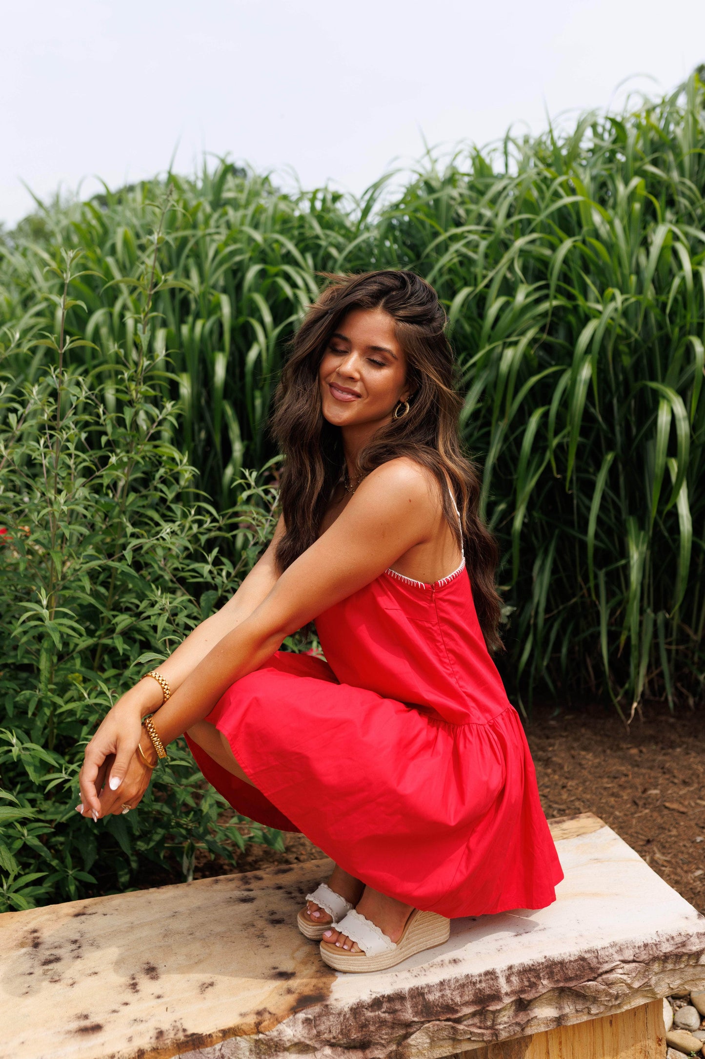 Red Poplin Mini Dress