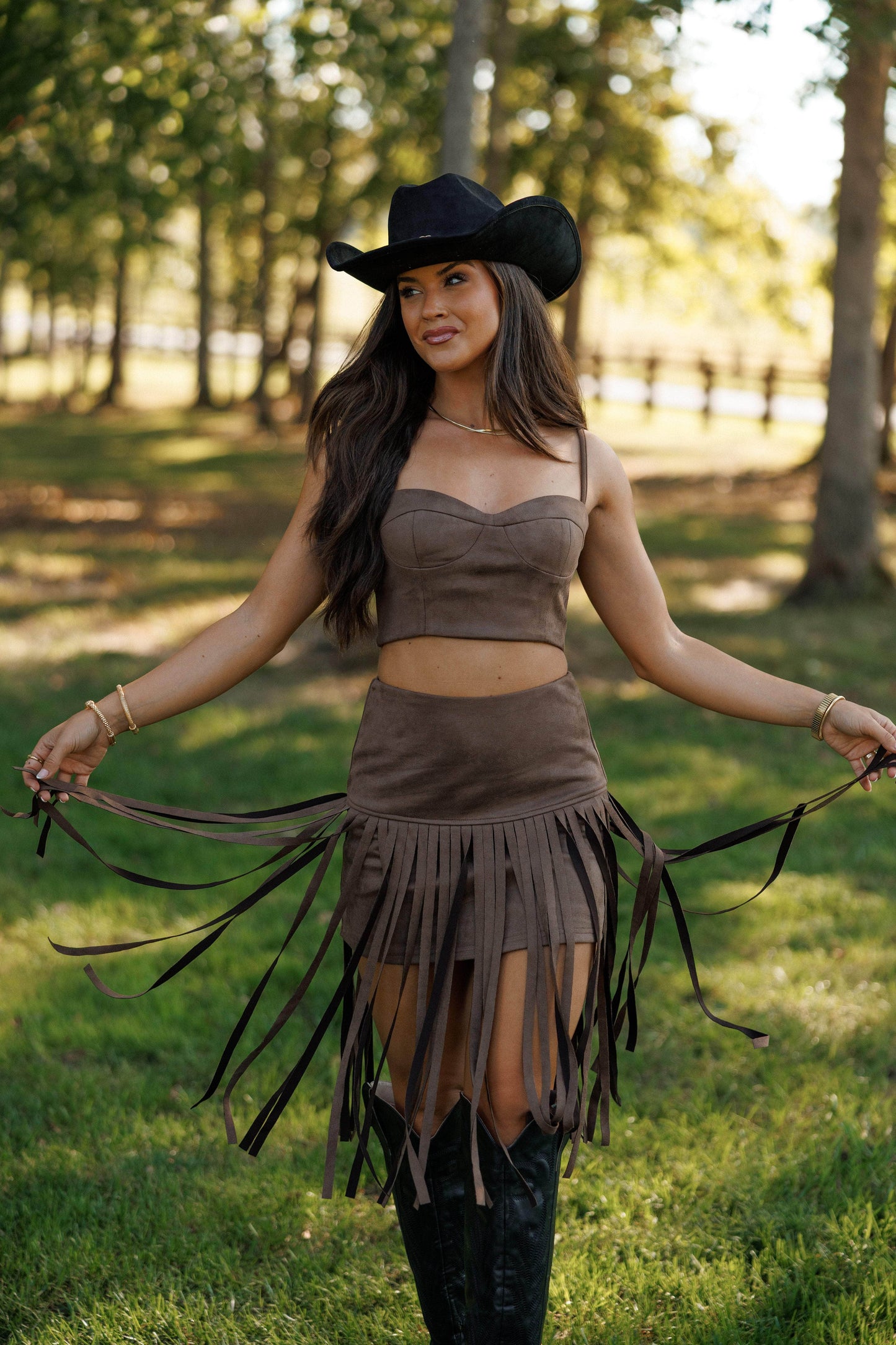 Western Spirit Suede Skirt