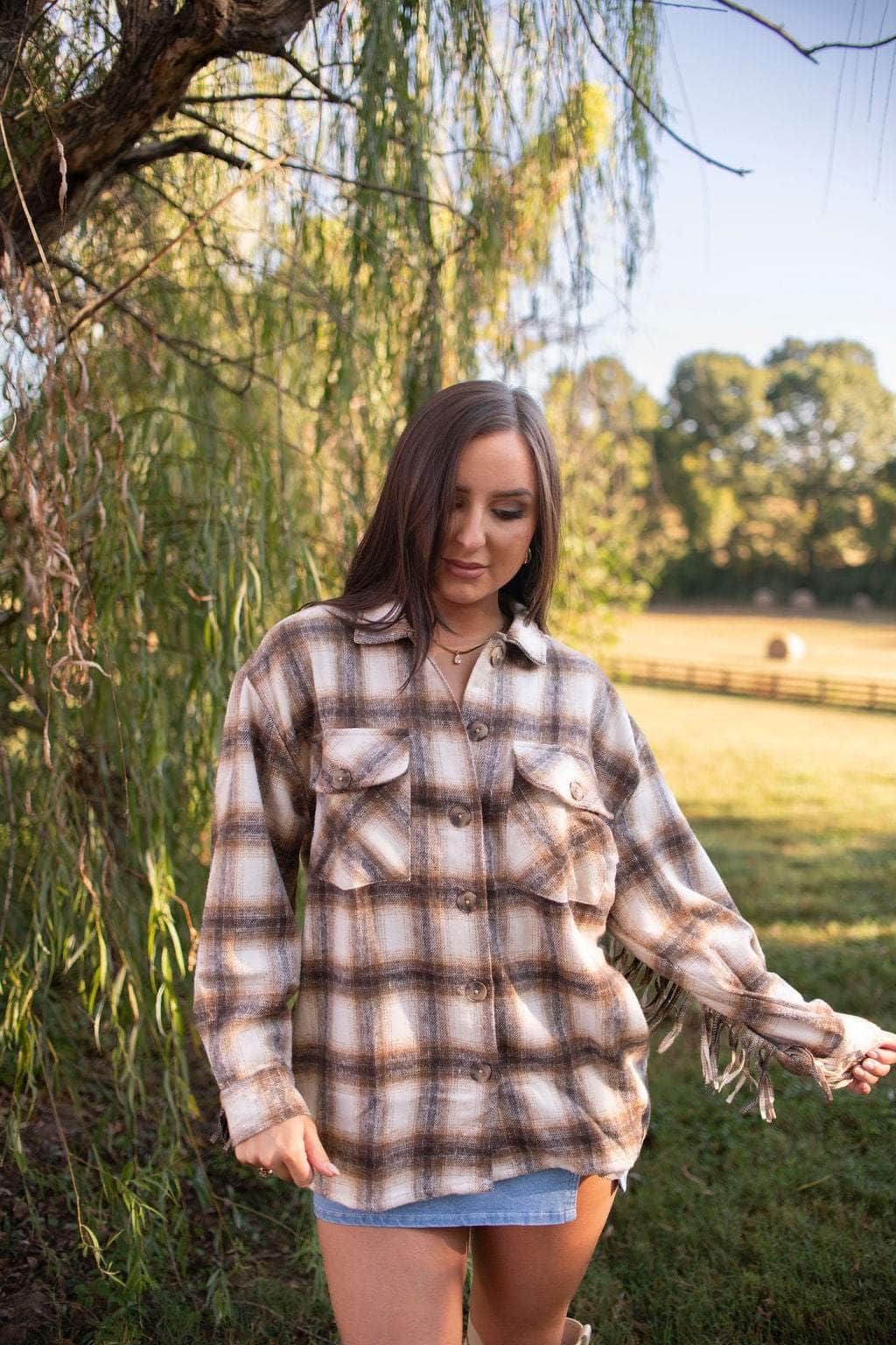Homestead Fringe Plaid Shacket