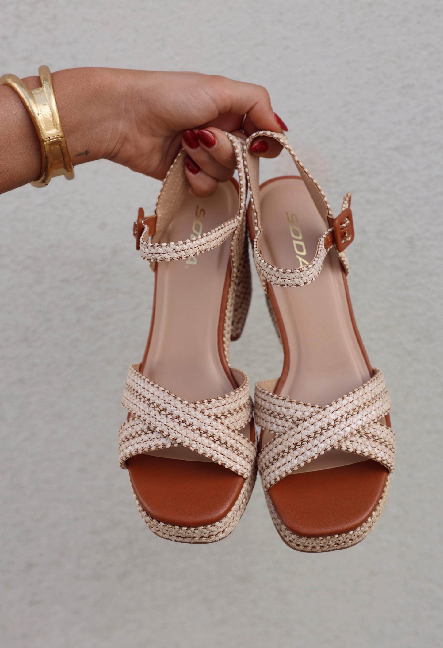 Raffia Braided Platform Heels