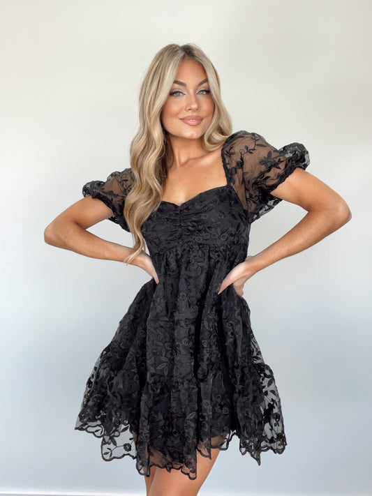 Black Lace Babydoll Dress