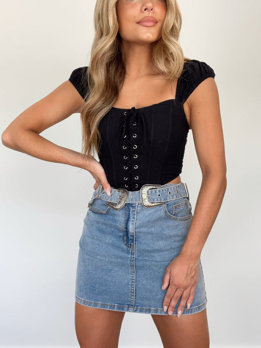 Honky Tonk Denim Skirt