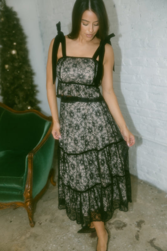 Black Lace Romance Skirt