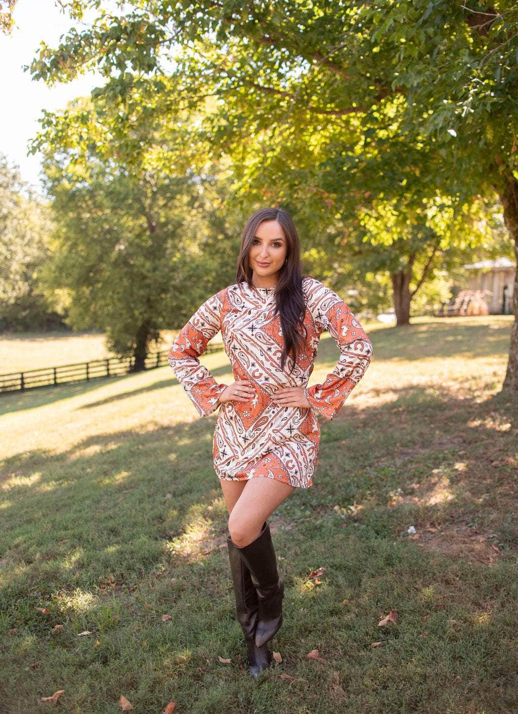 Prairie Rose Paisley Mini Dress