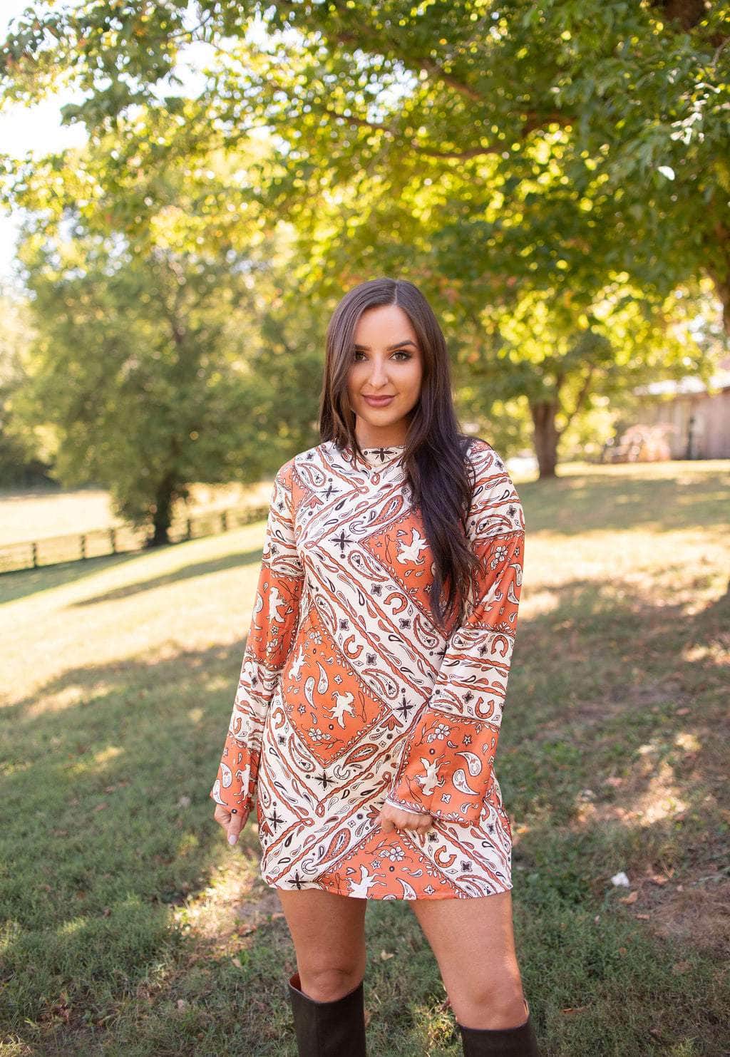 Prairie Rose Paisley Mini Dress