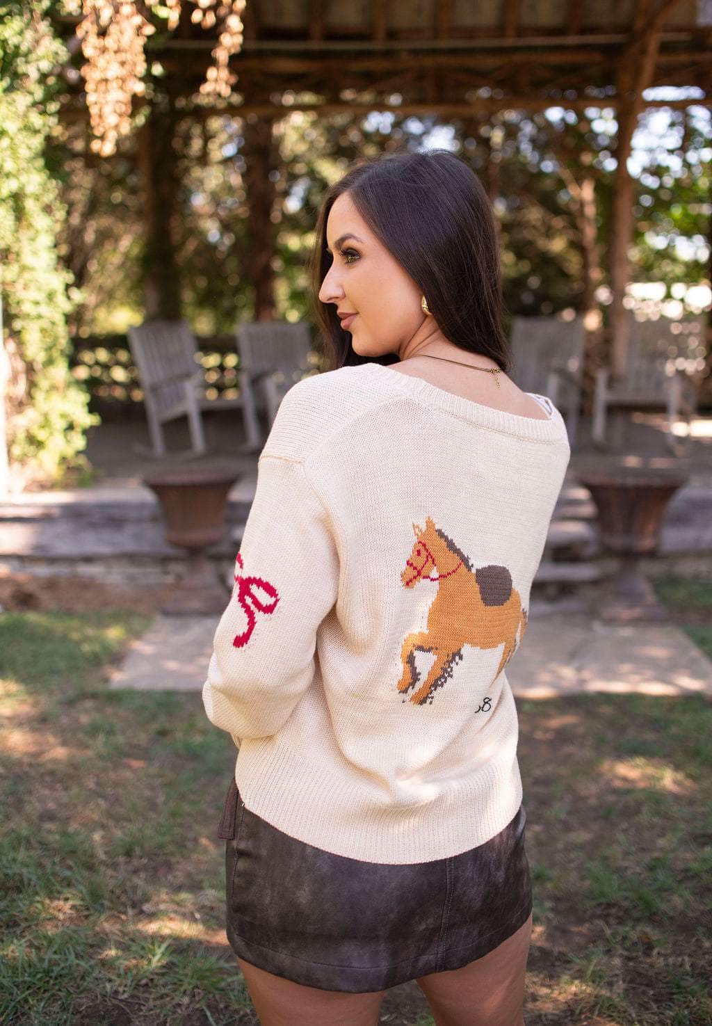 Horsing Around Graphic Sweater