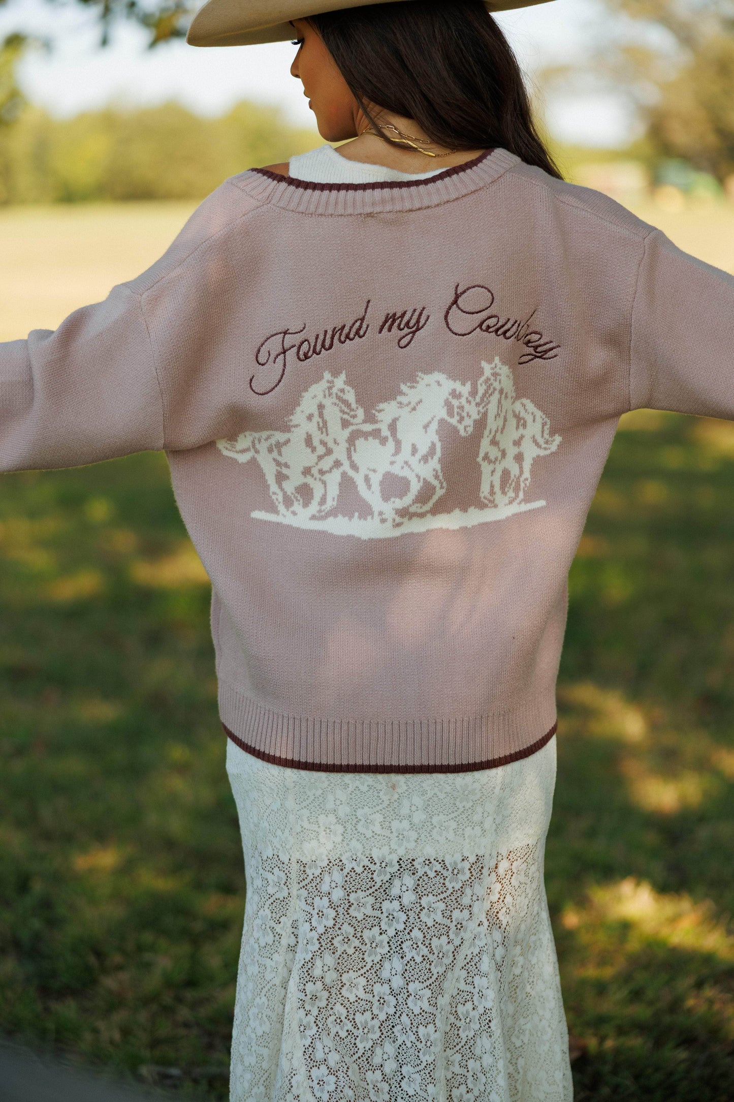 Dusty Pink Cowboy Cardigan