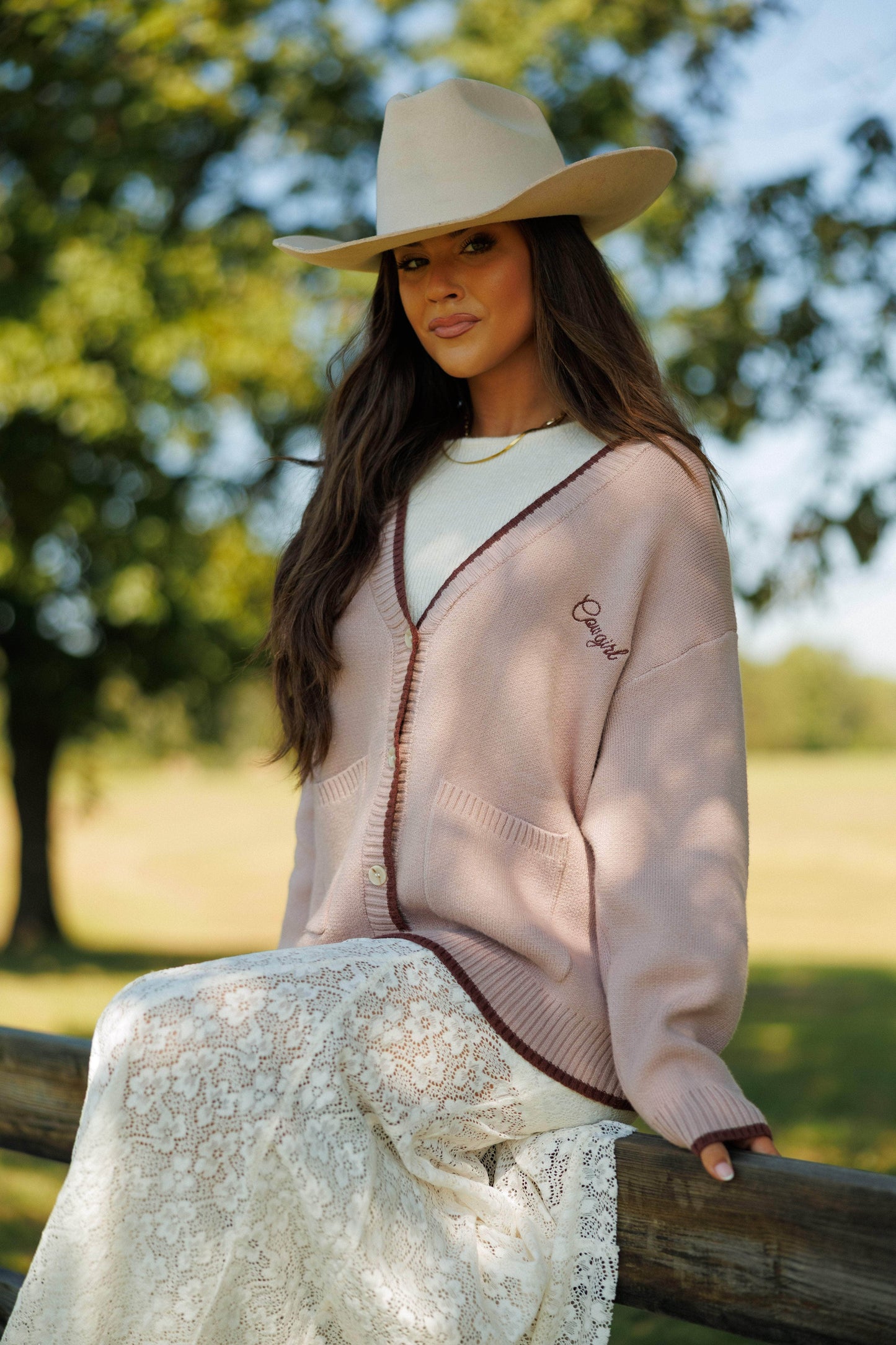 Dusty Pink Cowboy Cardigan