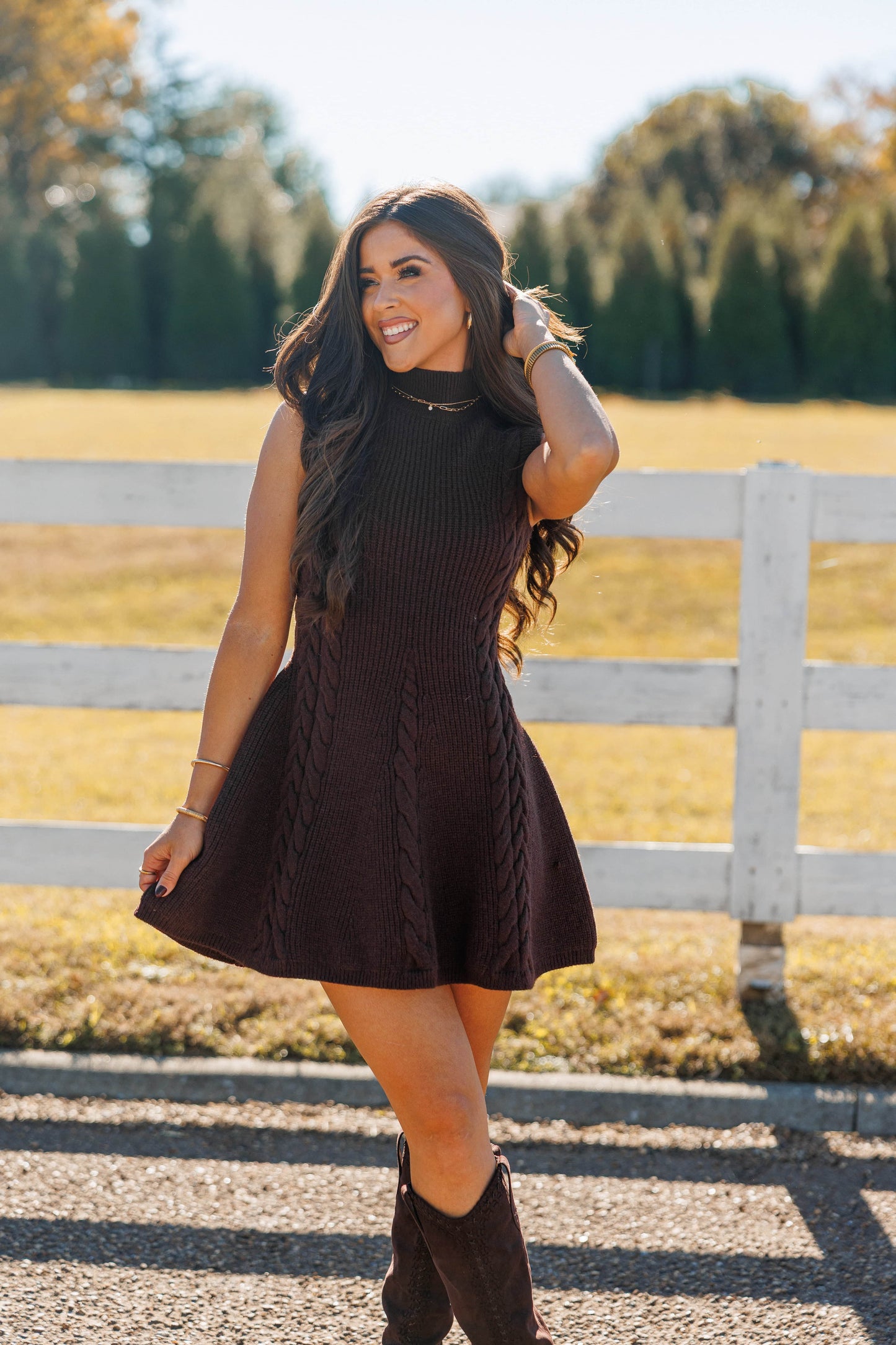 Cable Knit Flare Dress