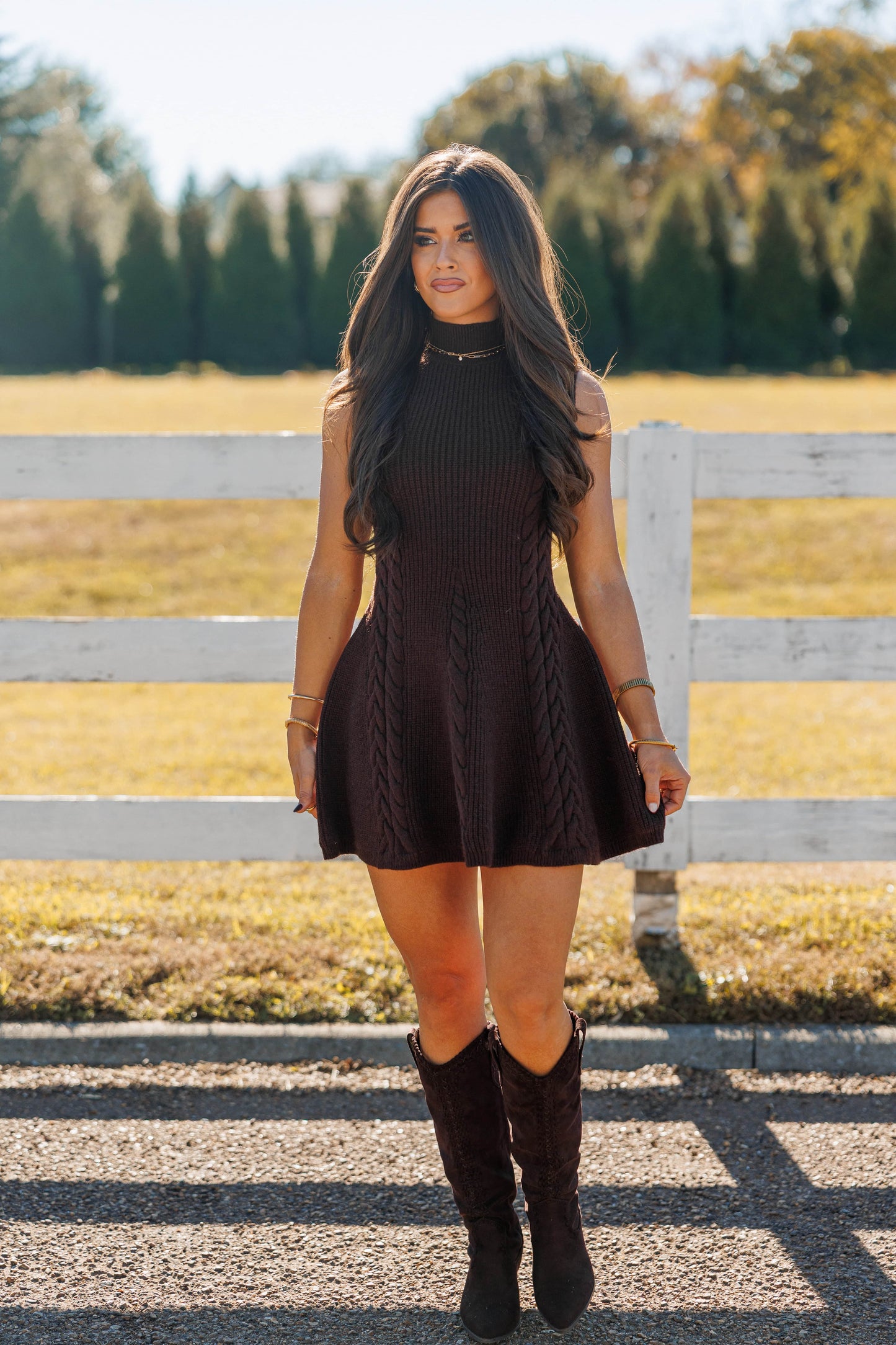 Cable Knit Flare Dress