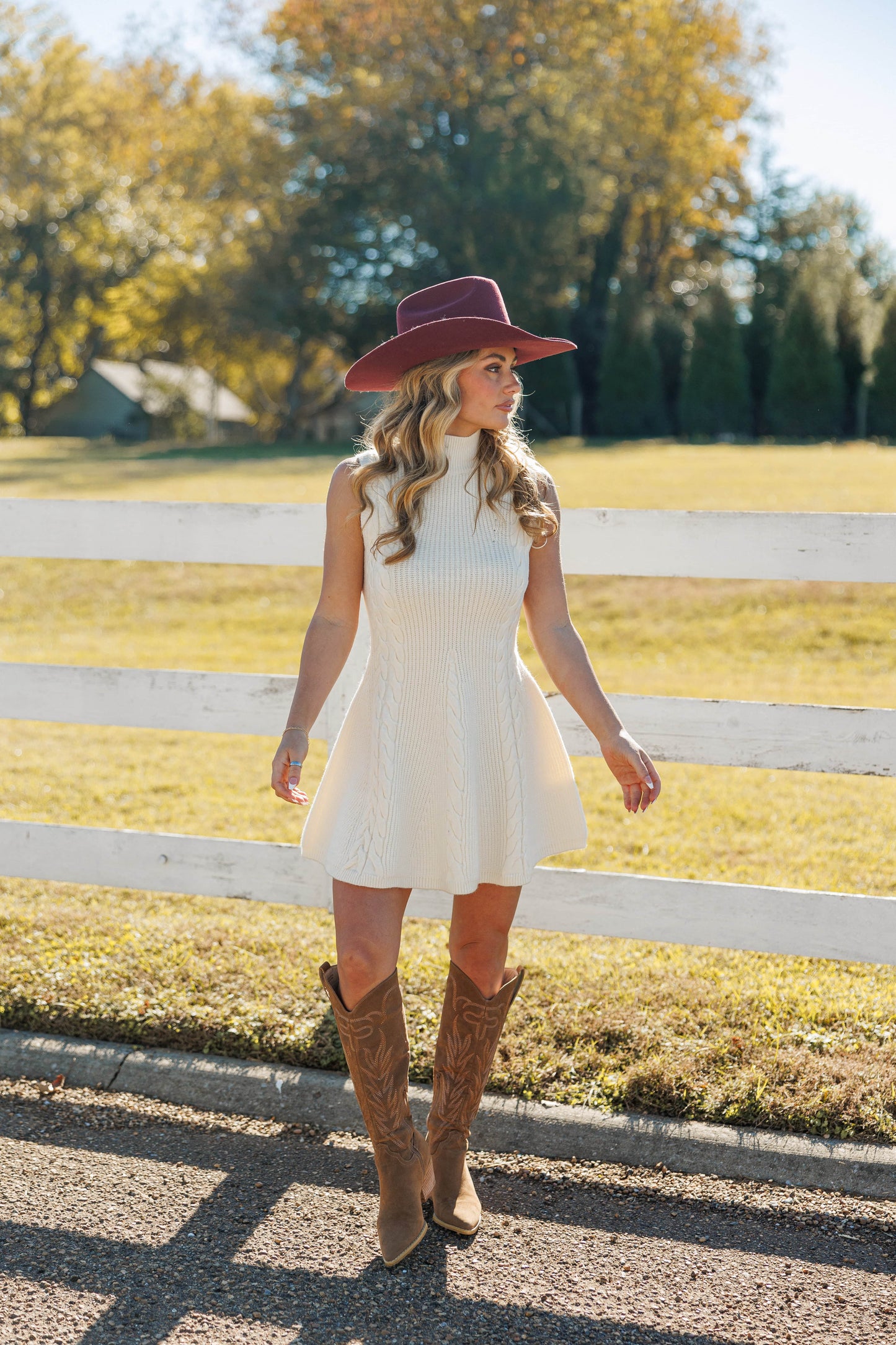 Cable Knit Flare Dress