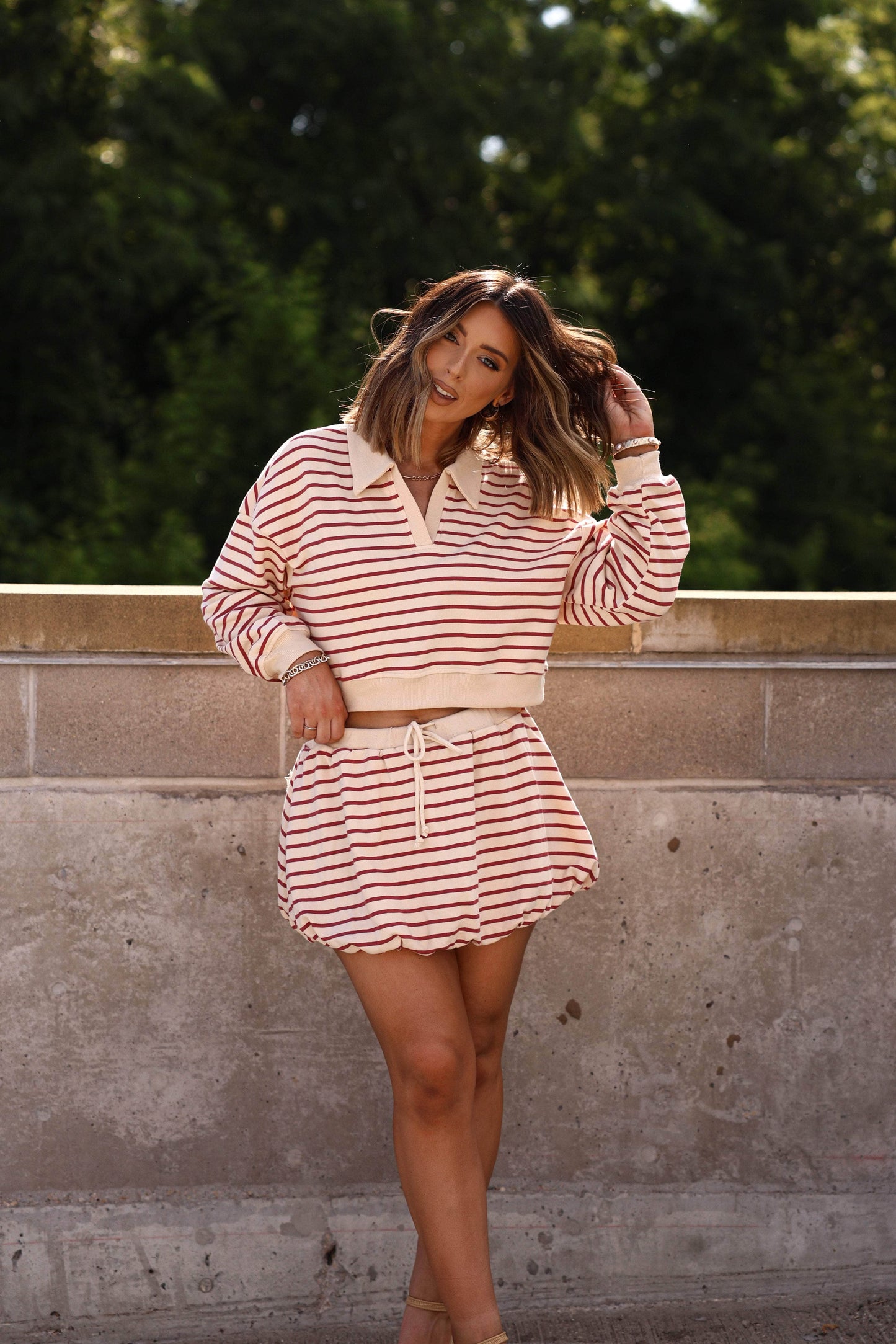 Cider Striped Bubble Skirt