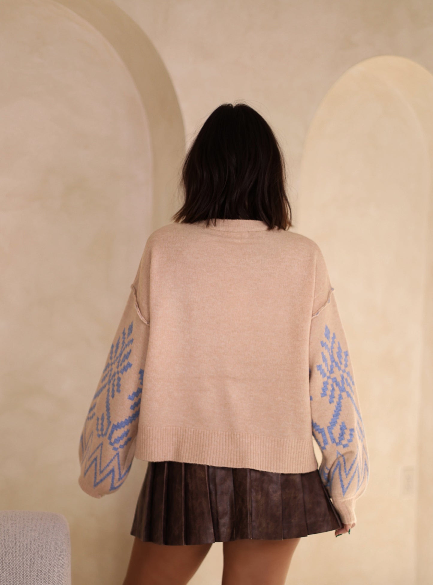 Cream Alpine Knit Sweater