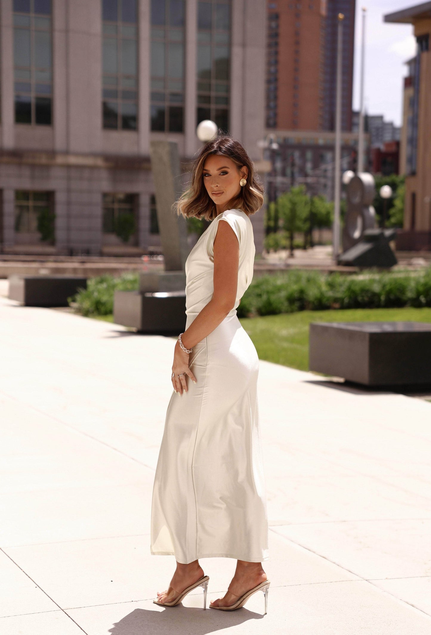 Saying Yes Satin Dress