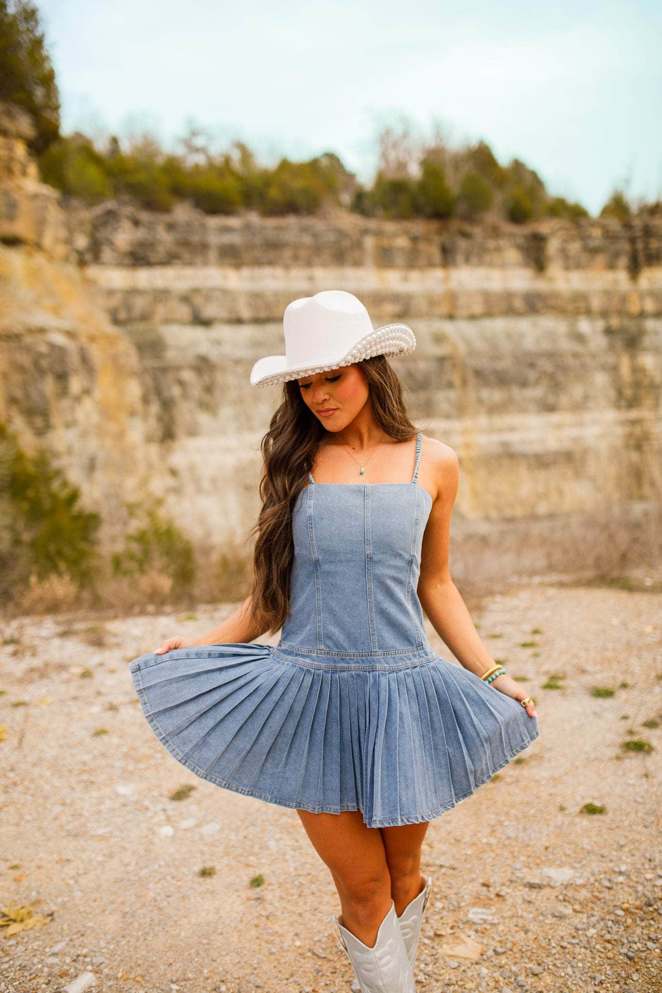 Denim Drop Waist Dress