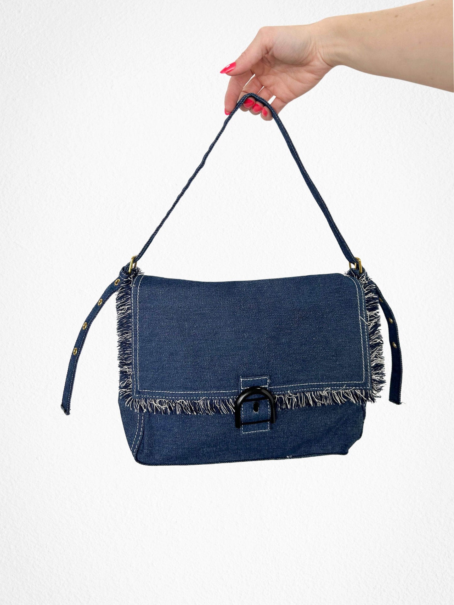 Denim Tassel Shoulder Bag