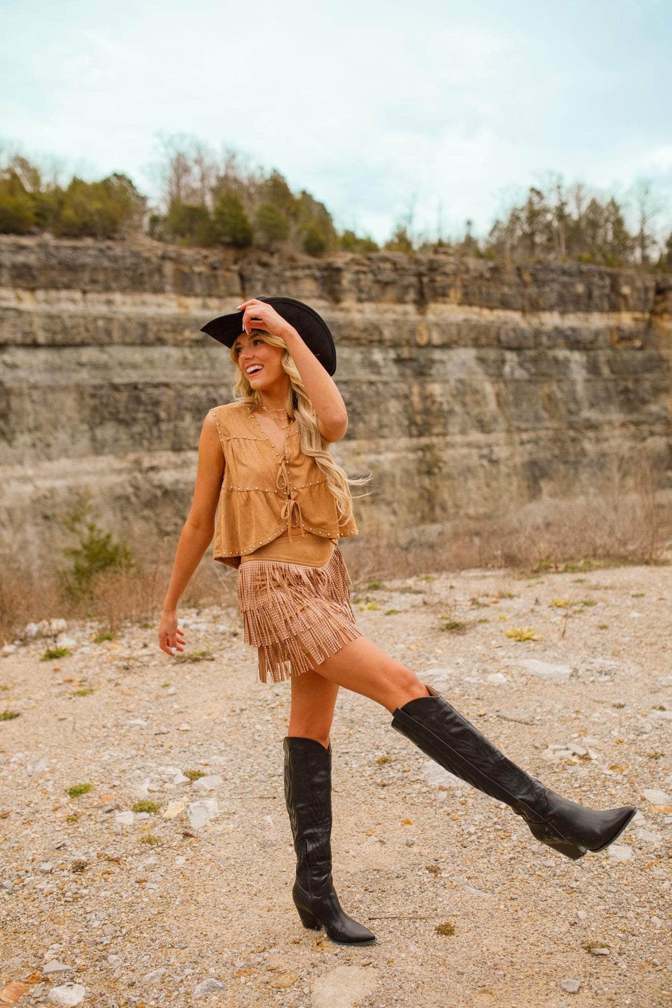 Desert Cowgirl Fringe Skirt