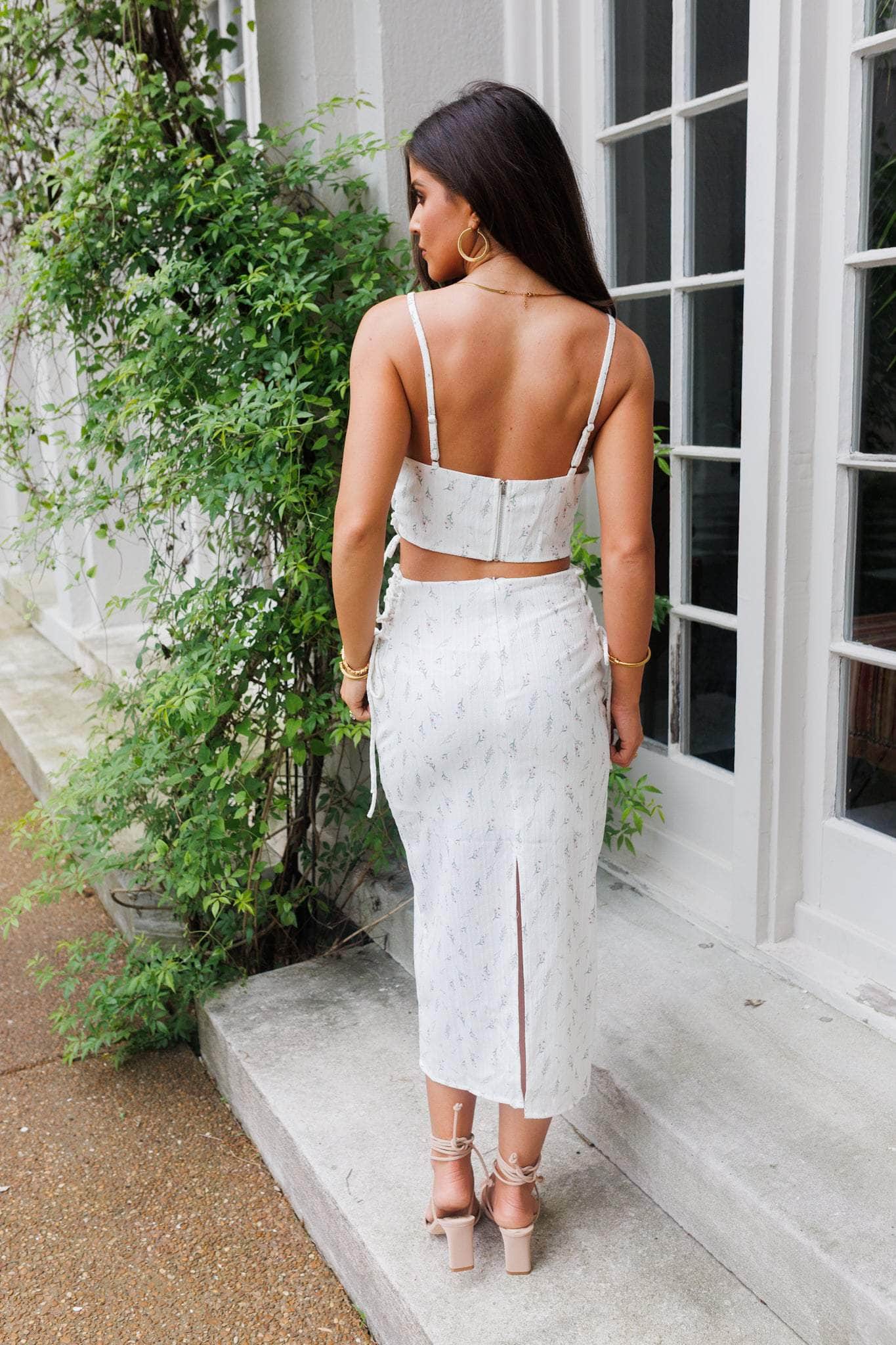 Esme Floral Lace Up Skirt