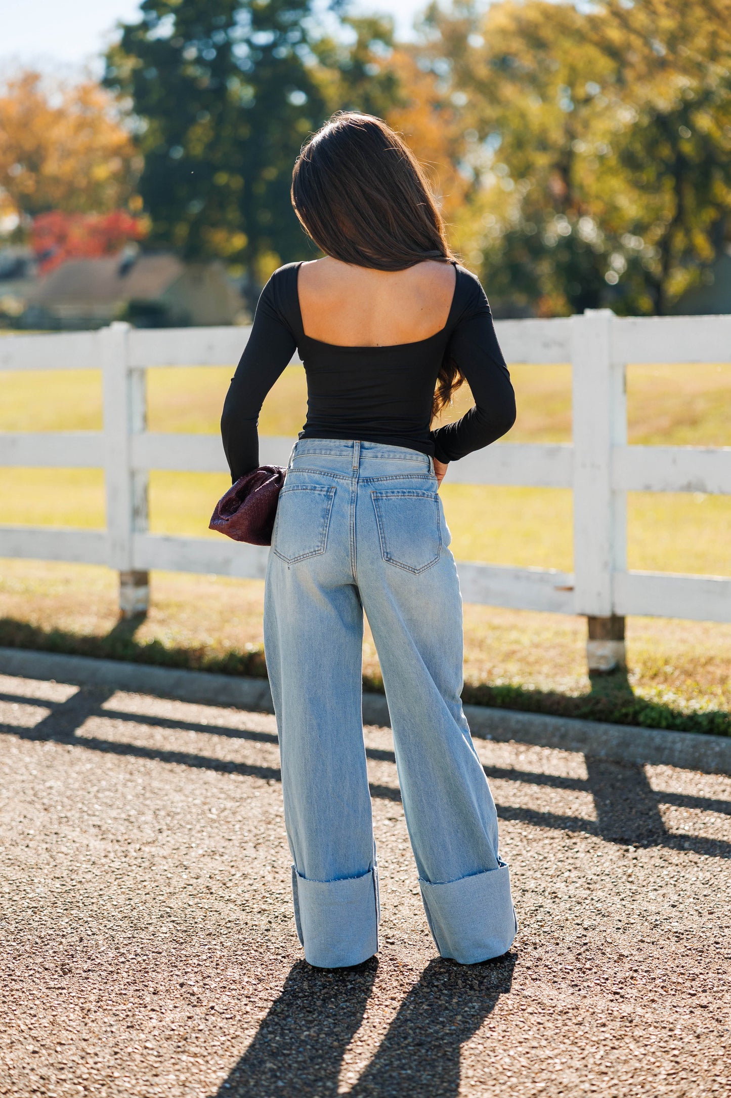 Folded Wide Leg Denim