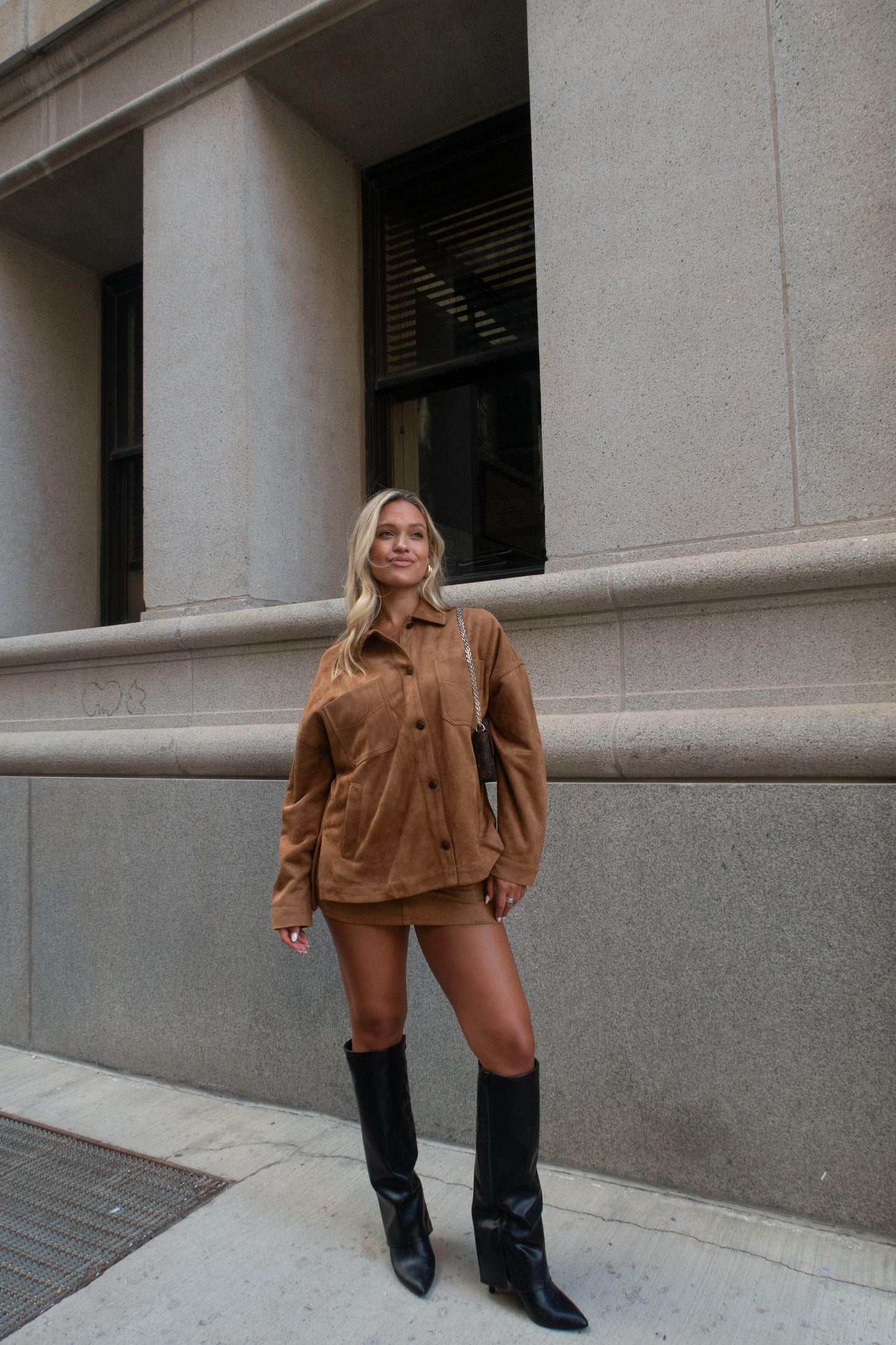 Saddlewood Suede Skort