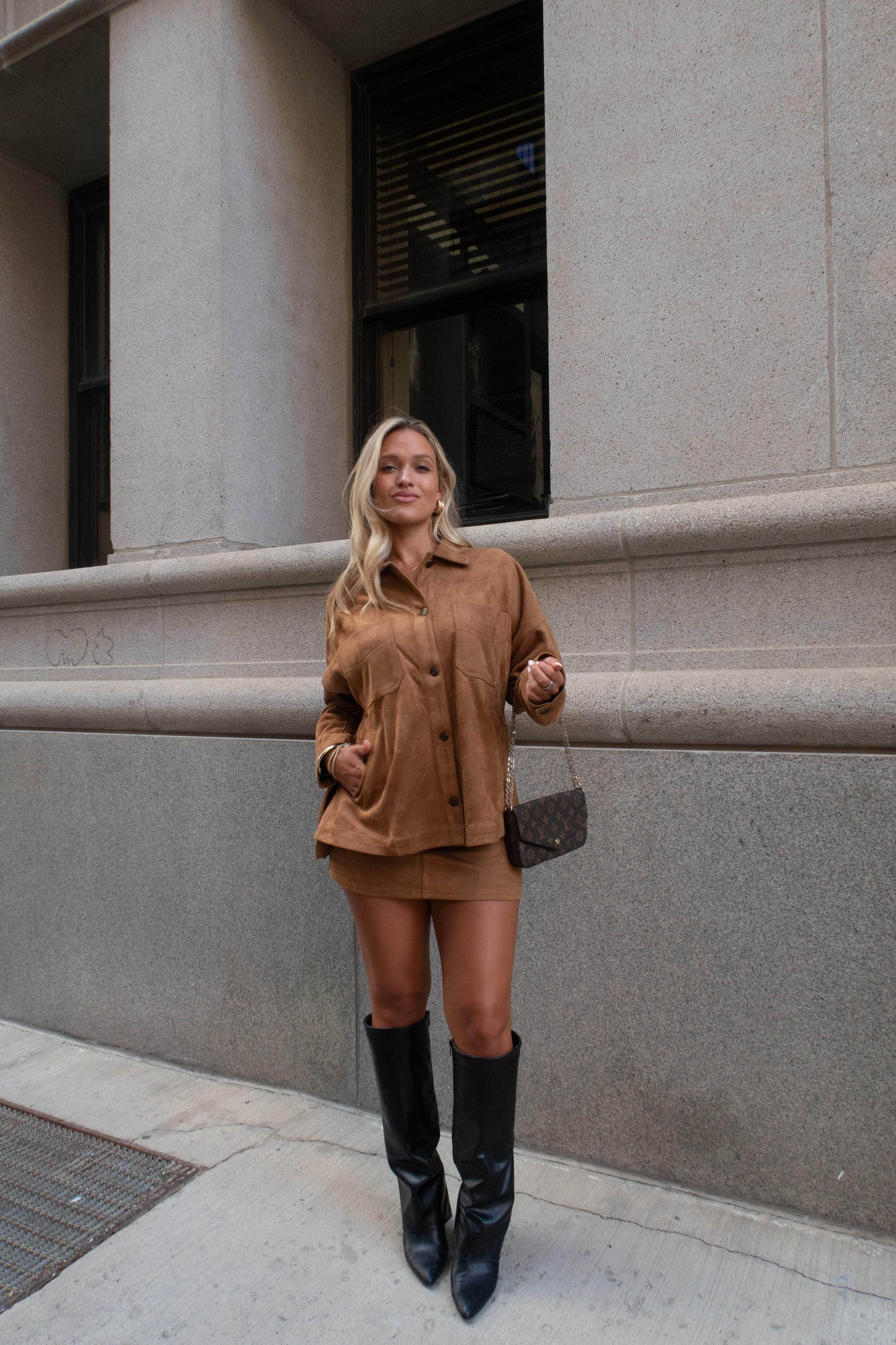 Saddlewood Suede Skort