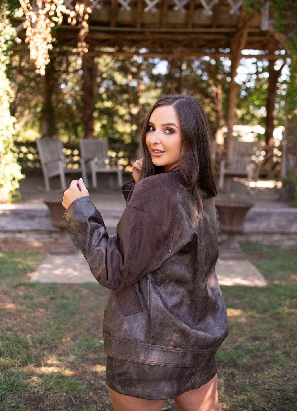 Espresso Faux Leather Mini Skirt