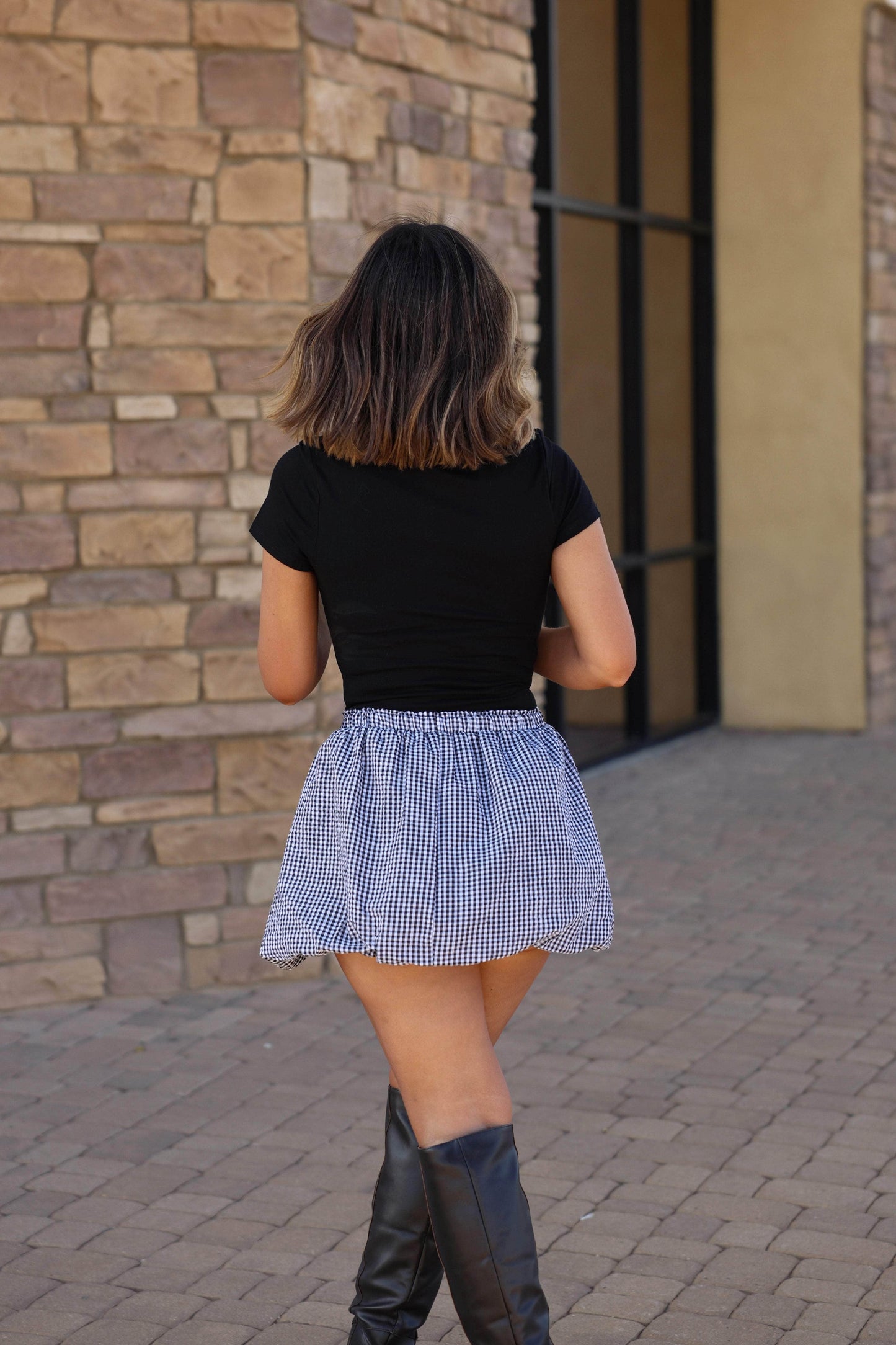 Gingham Bubble Skort