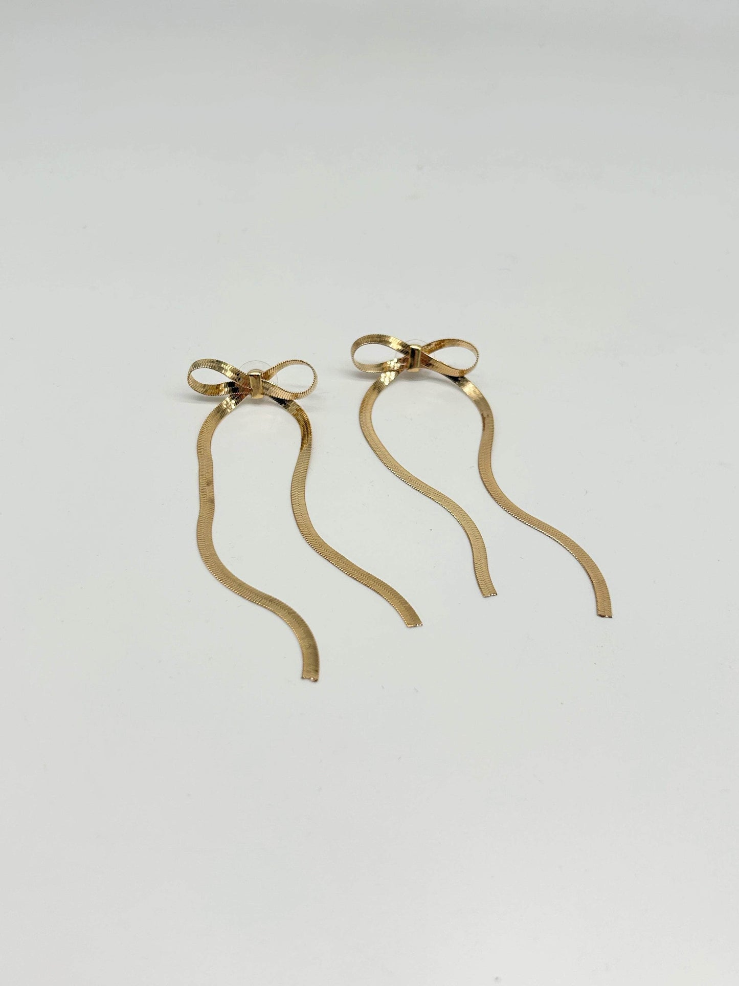 Gold Ribbon Earrings