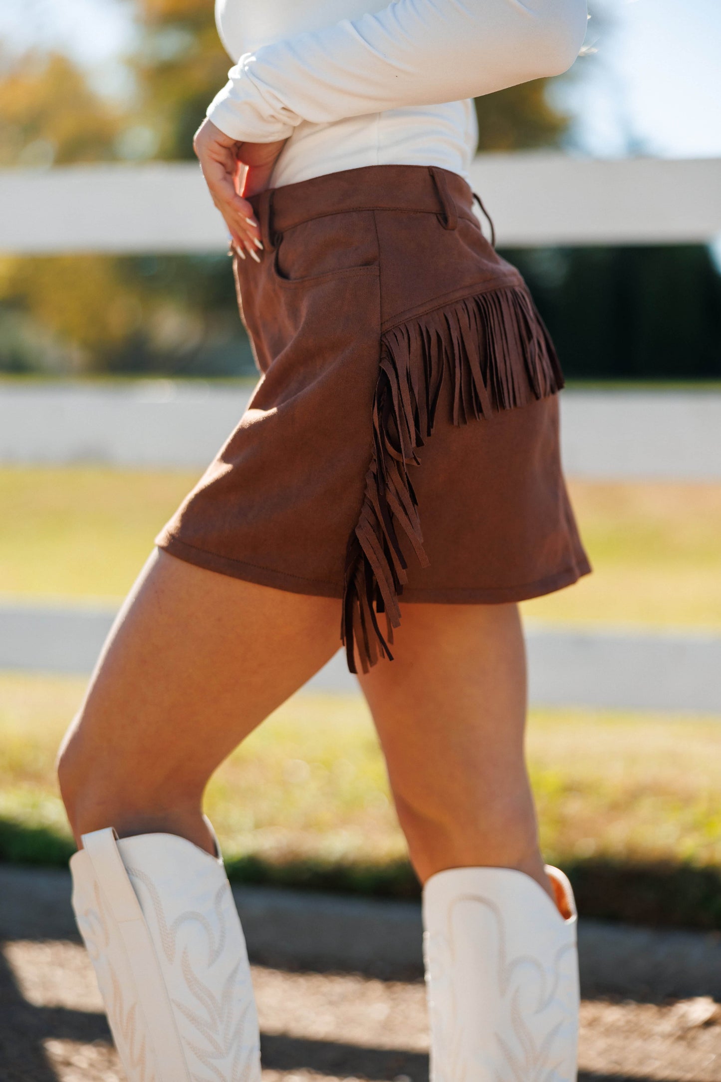 Golden Rodeo Suede Skirt
