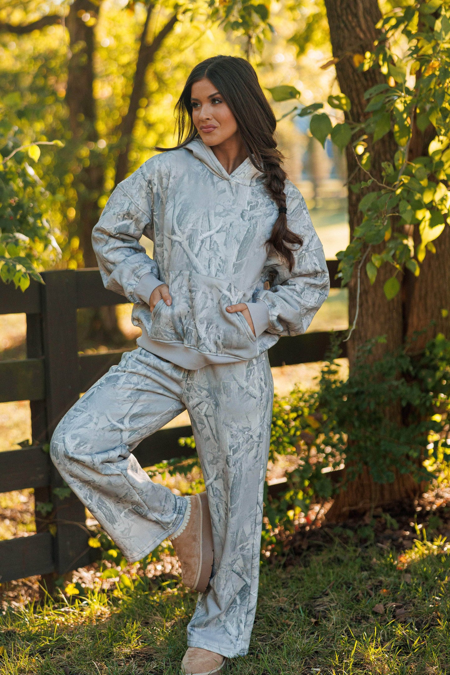 Grey Camo Print Sweatpants