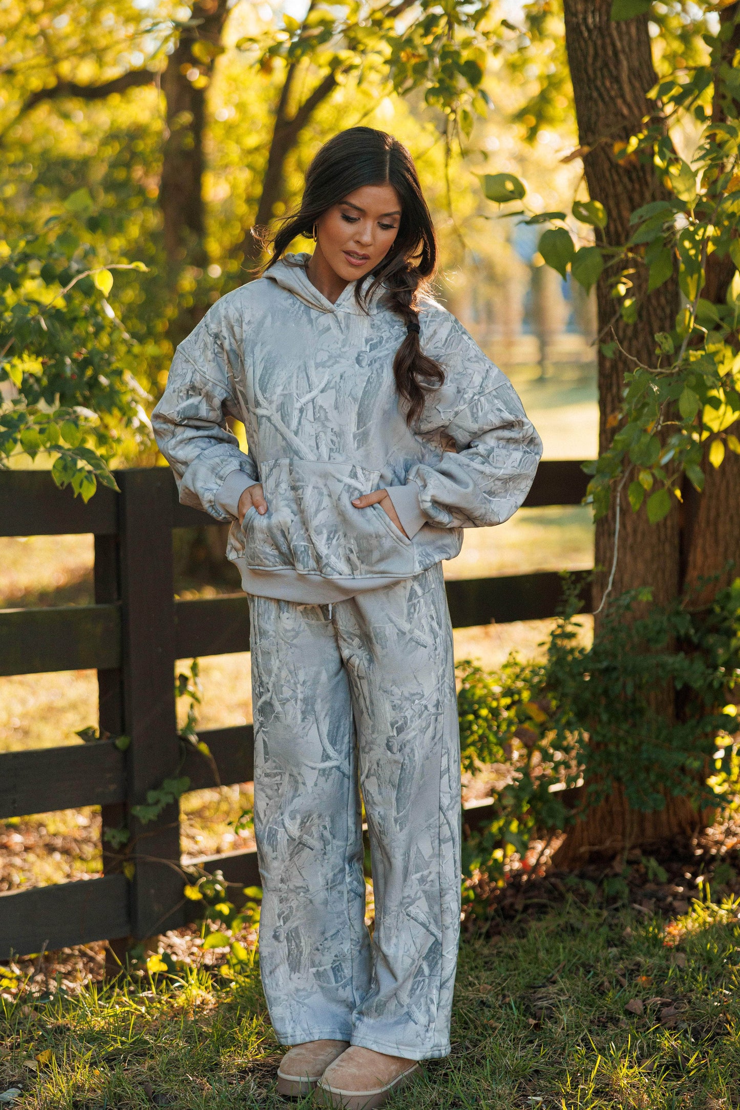 Grey Camo Print Sweatpants