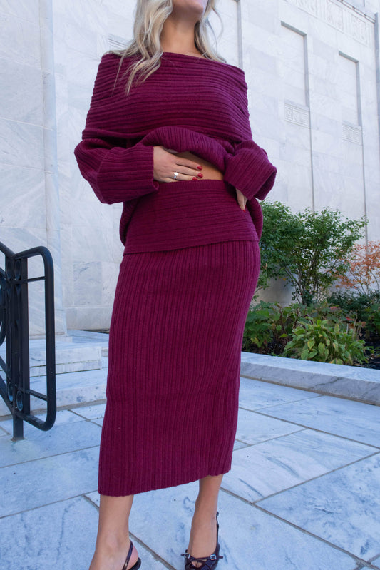 Harvest Wine Sweater Skirt