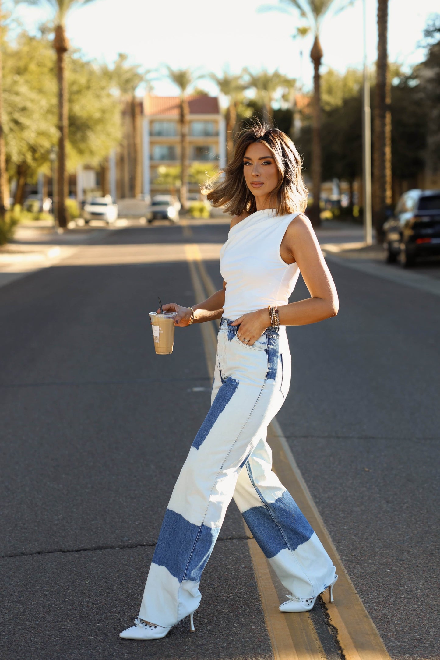 High Waisted Tie Dye Denim