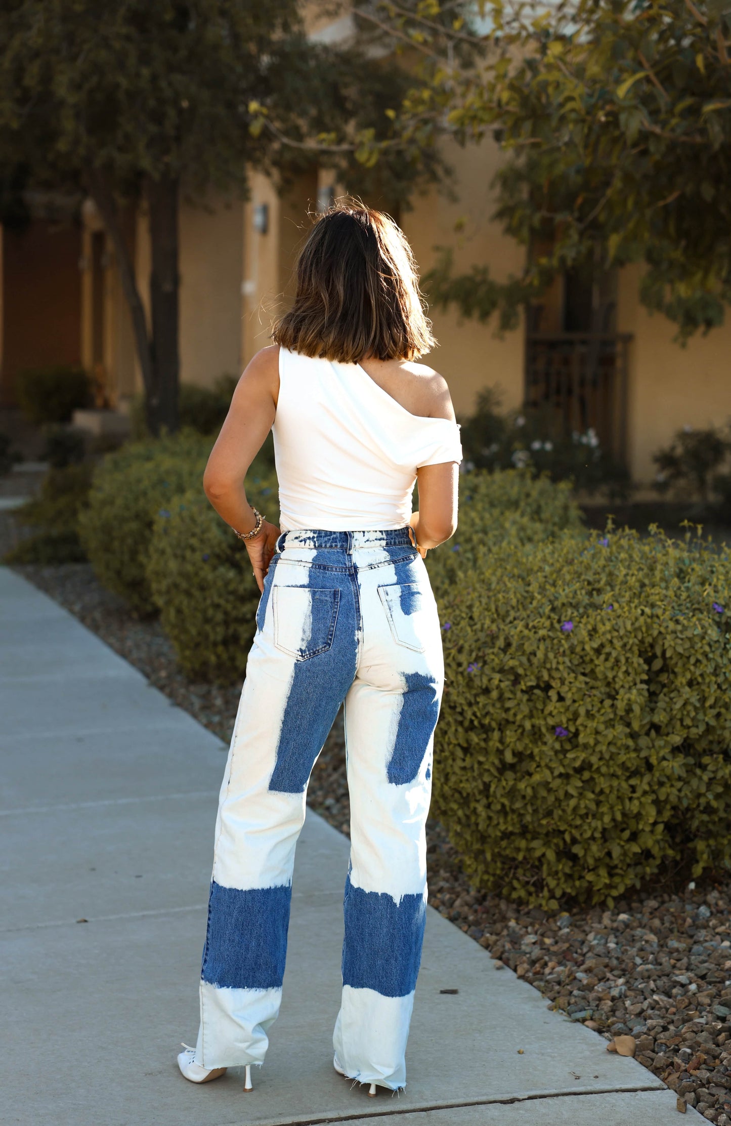 High Waisted Tie Dye Denim