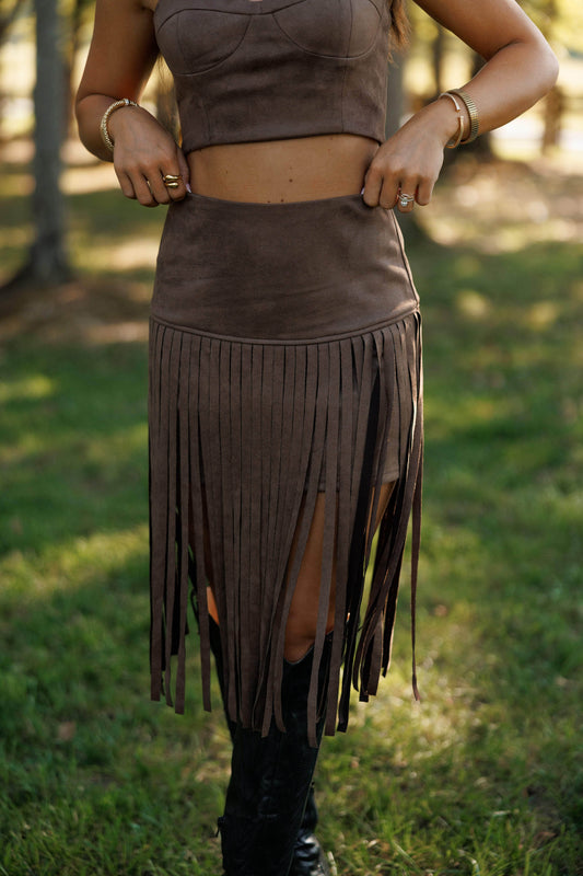 Western Spirit Suede Skirt