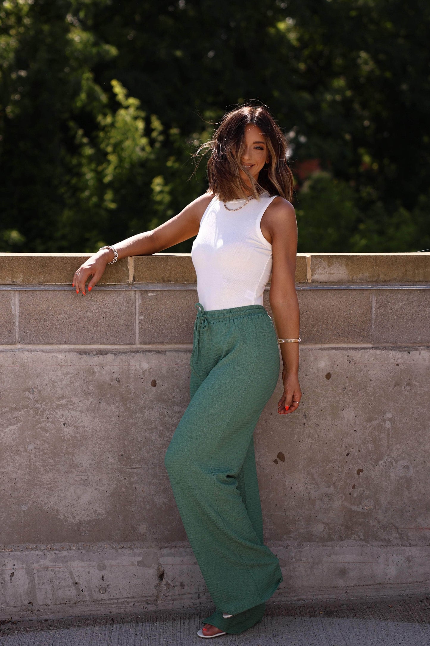 Jade Green Drawstring Pants
