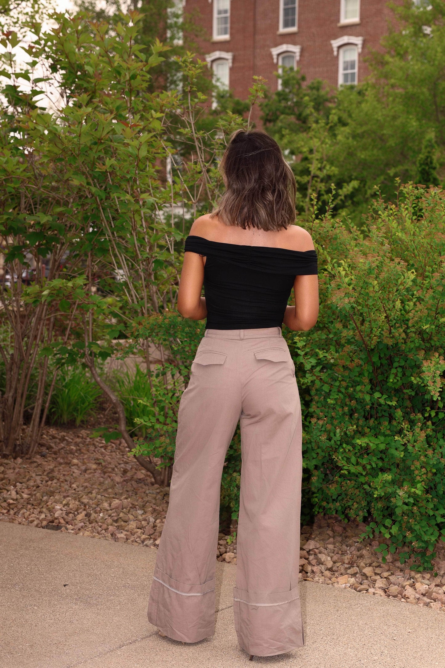 Khaki Cuffed Trouser Pant