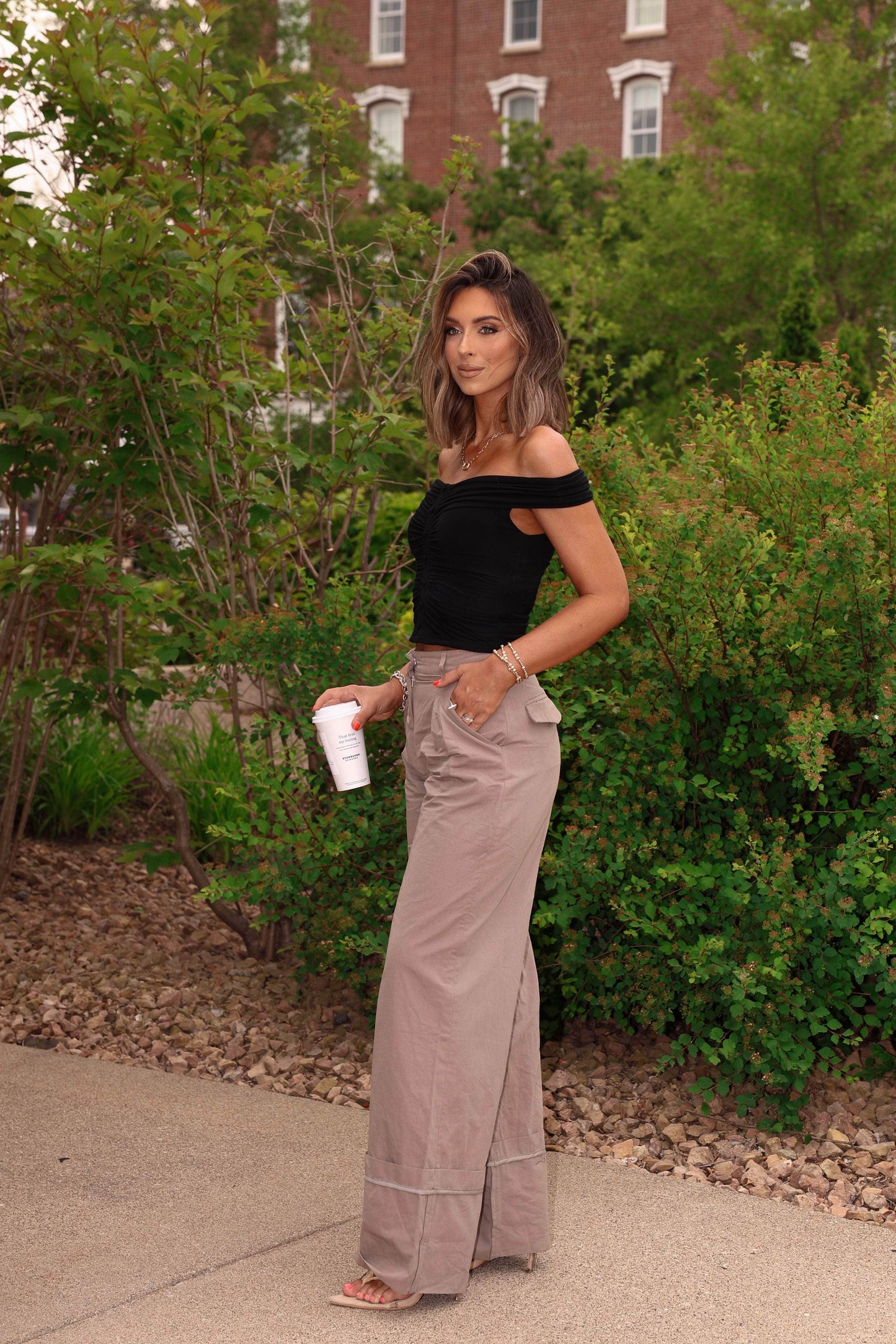 Khaki Cuffed Trouser Pant