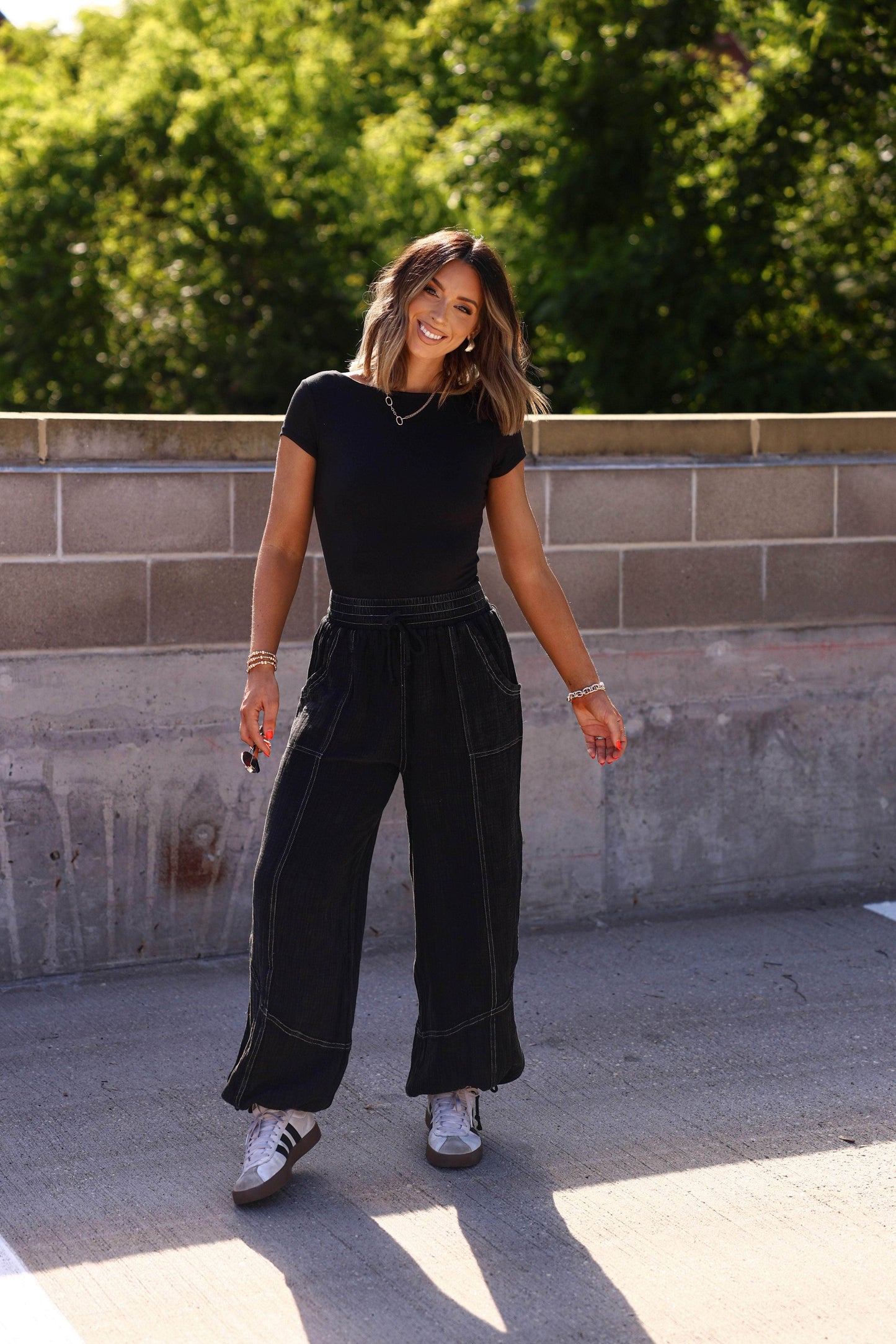 Mineral Wash Parachute Pants