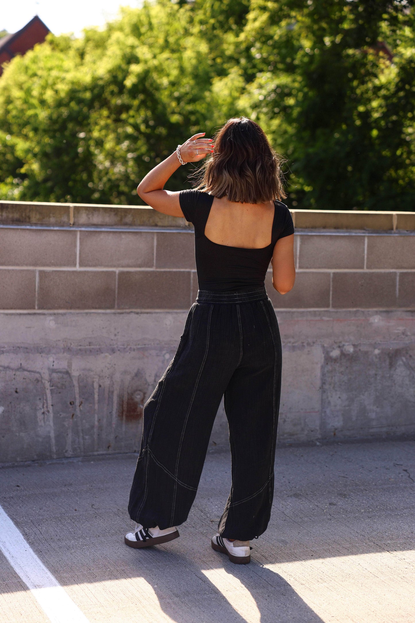 Mineral Wash Parachute Pants