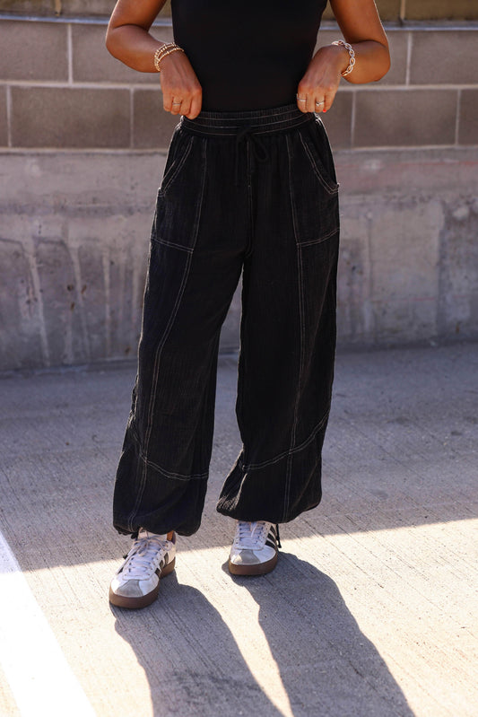 Mineral Wash Parachute Pants