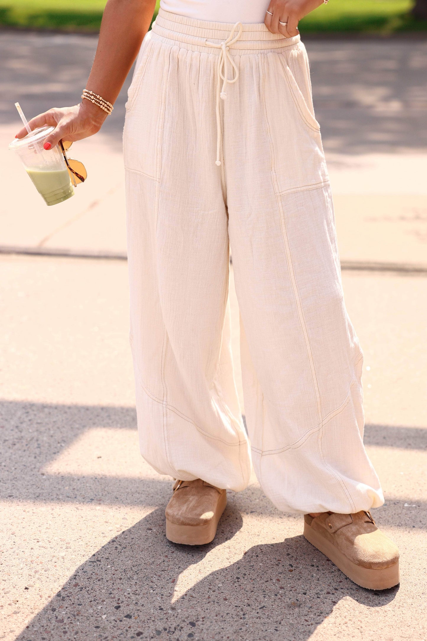 Mineral Wash Parachute Pants