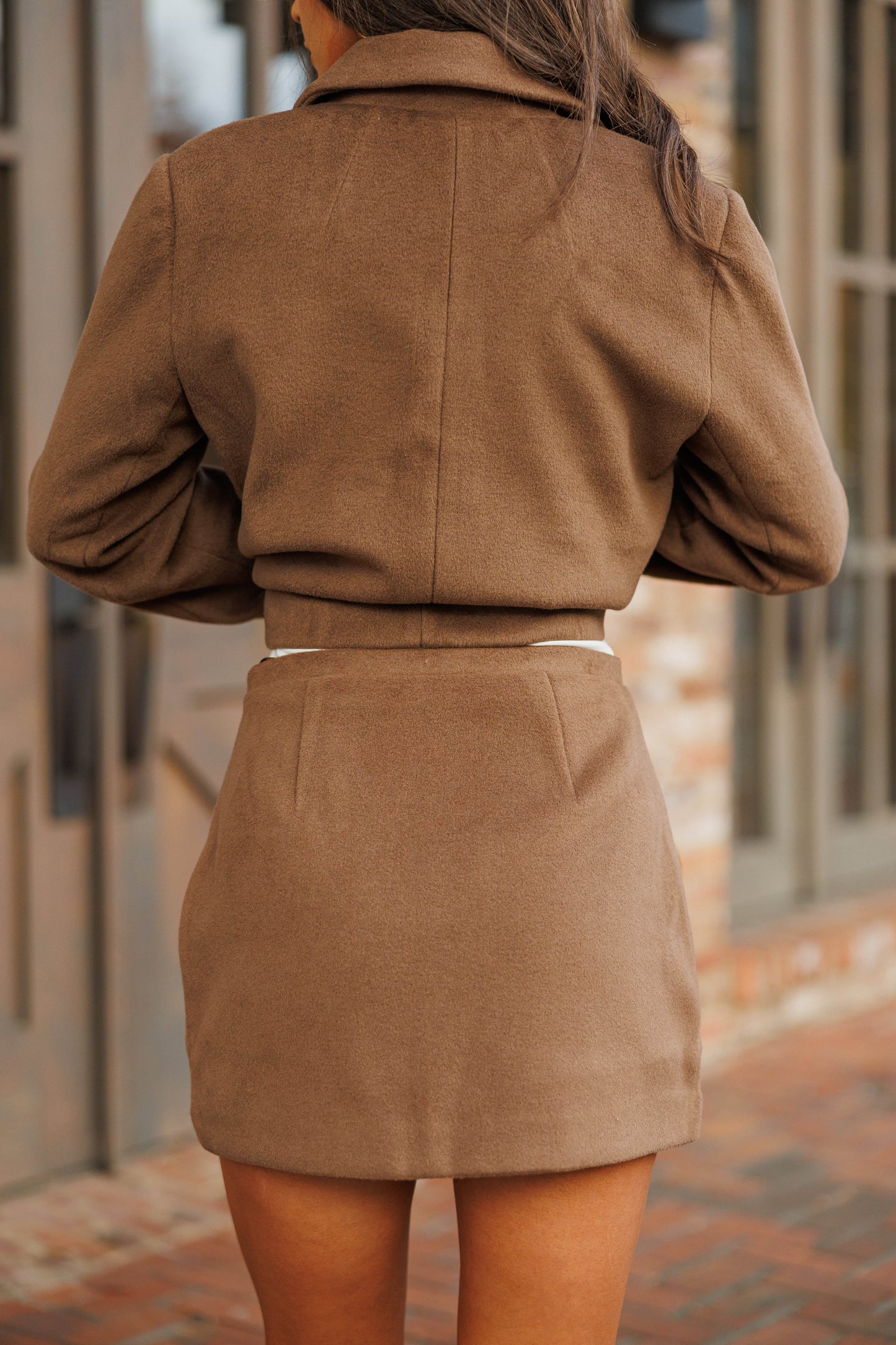 Mocha Fitted Mini Skirt