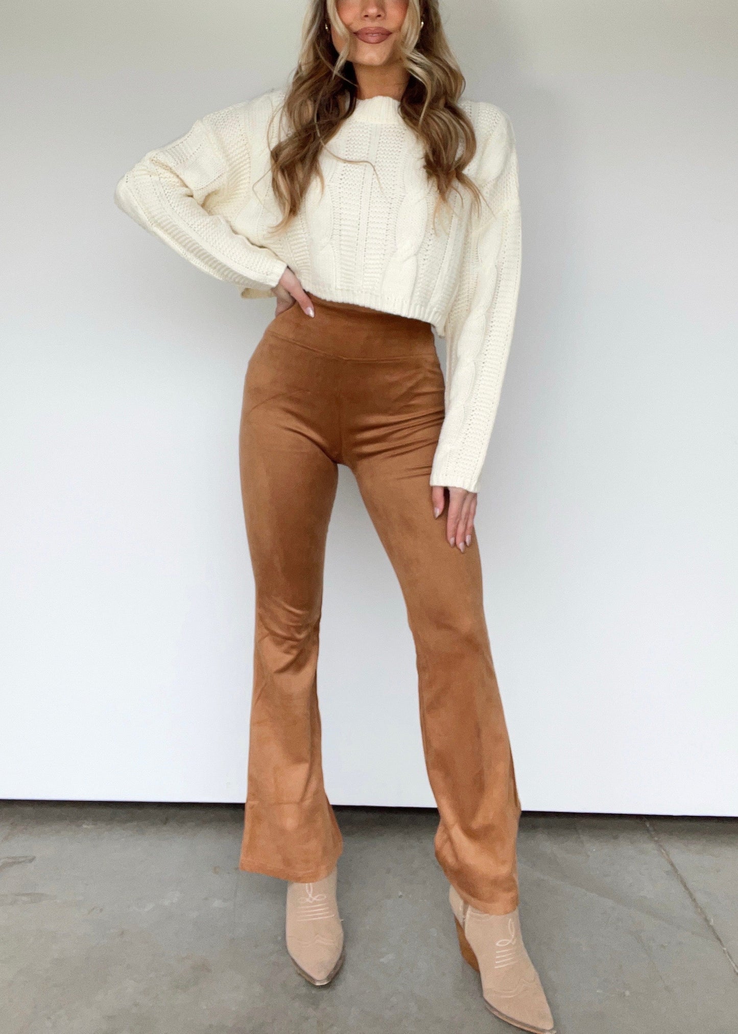 Suede Flare Leggings