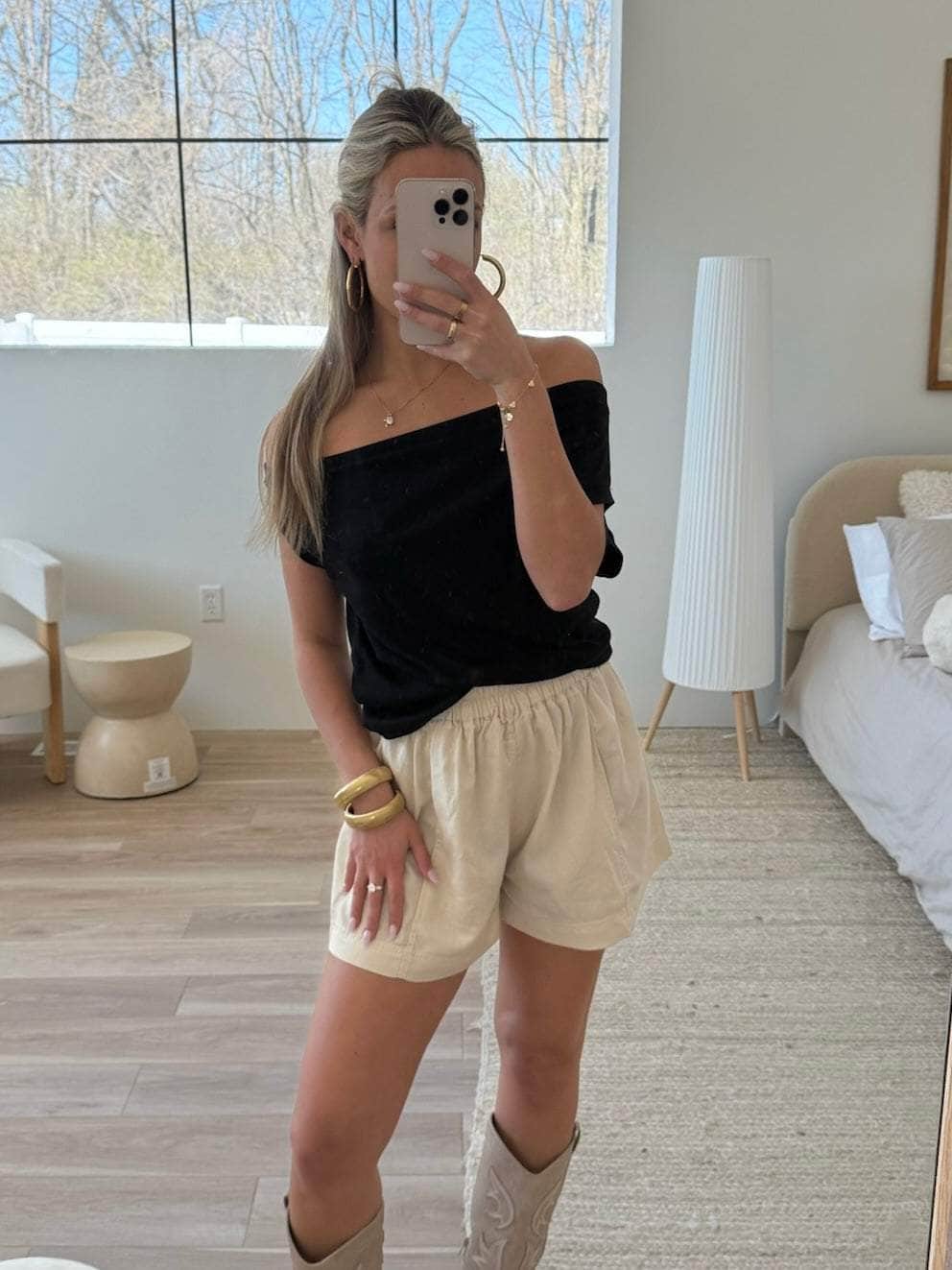 Natural Linen Shorts