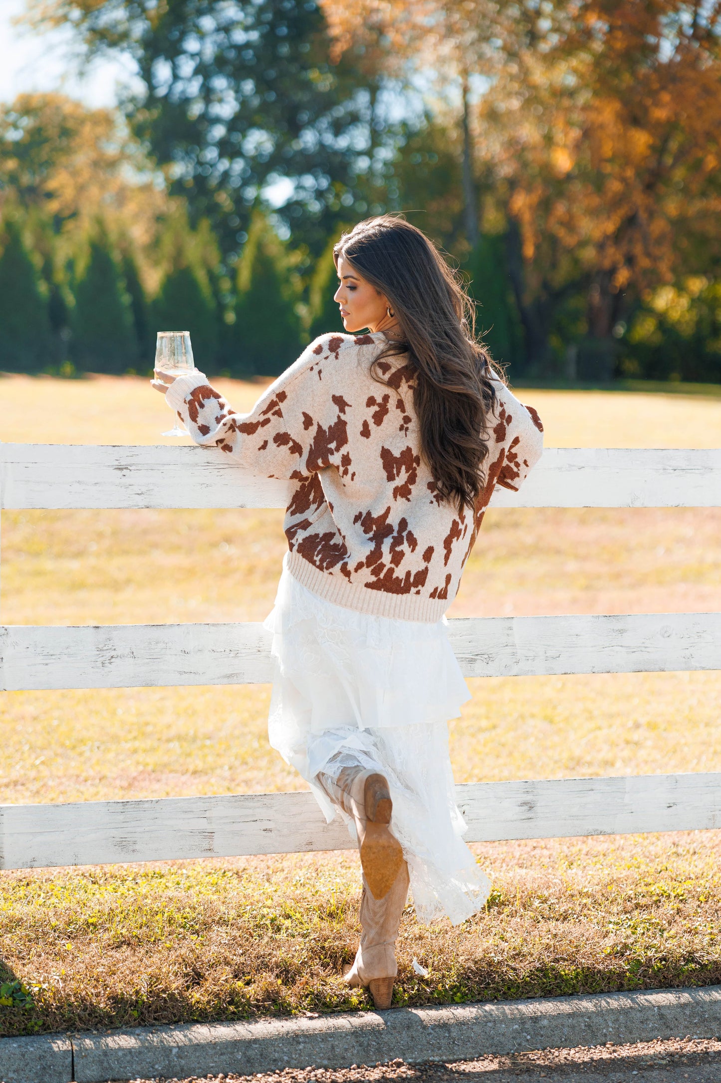 Oversized Cow Print Sweater