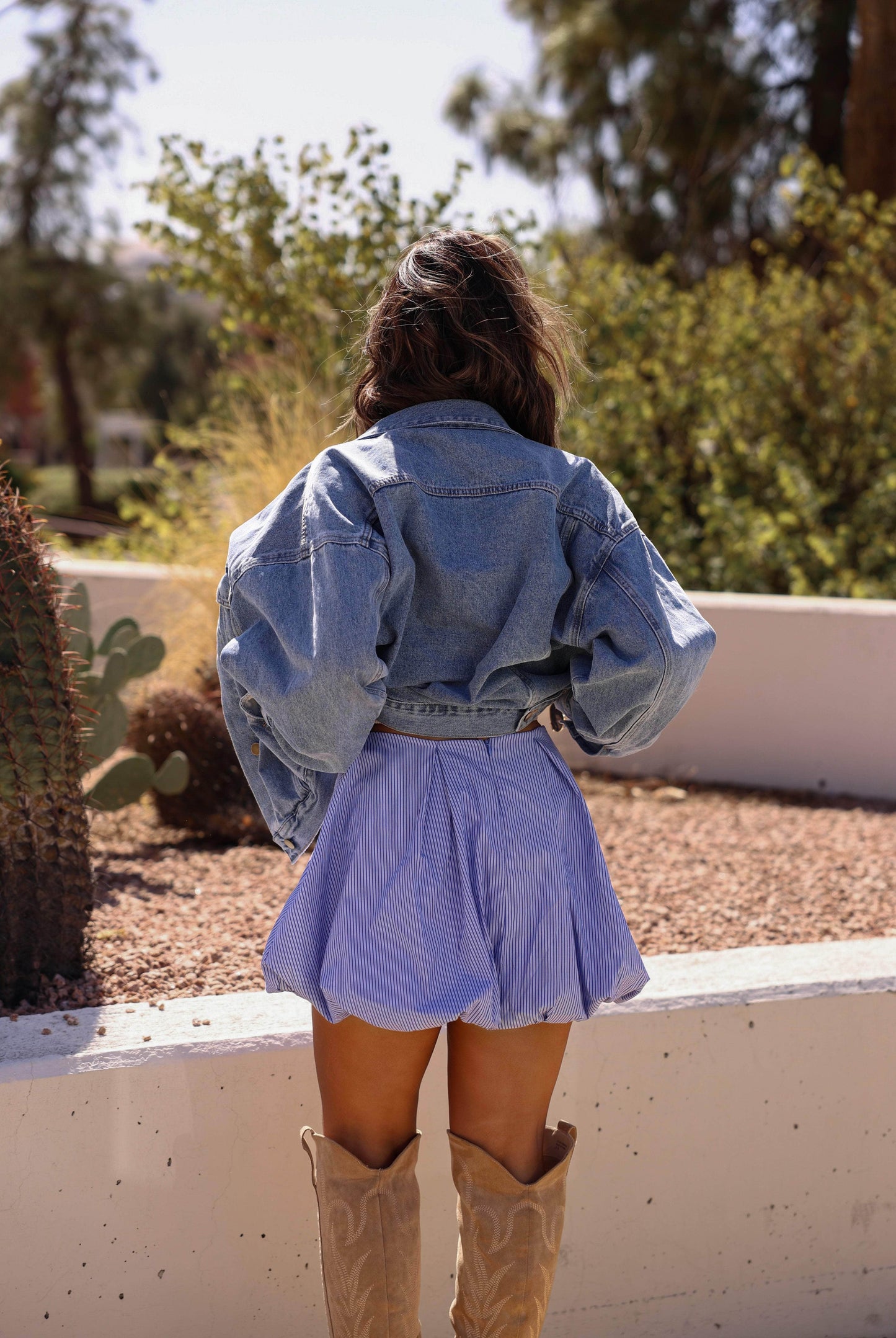 Pinstripe Mini Balloon Skirt