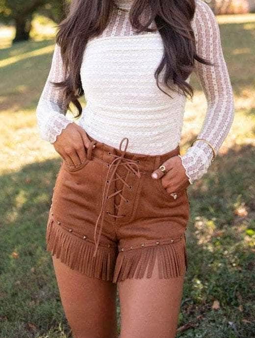 Loretta Lace Up Shorts