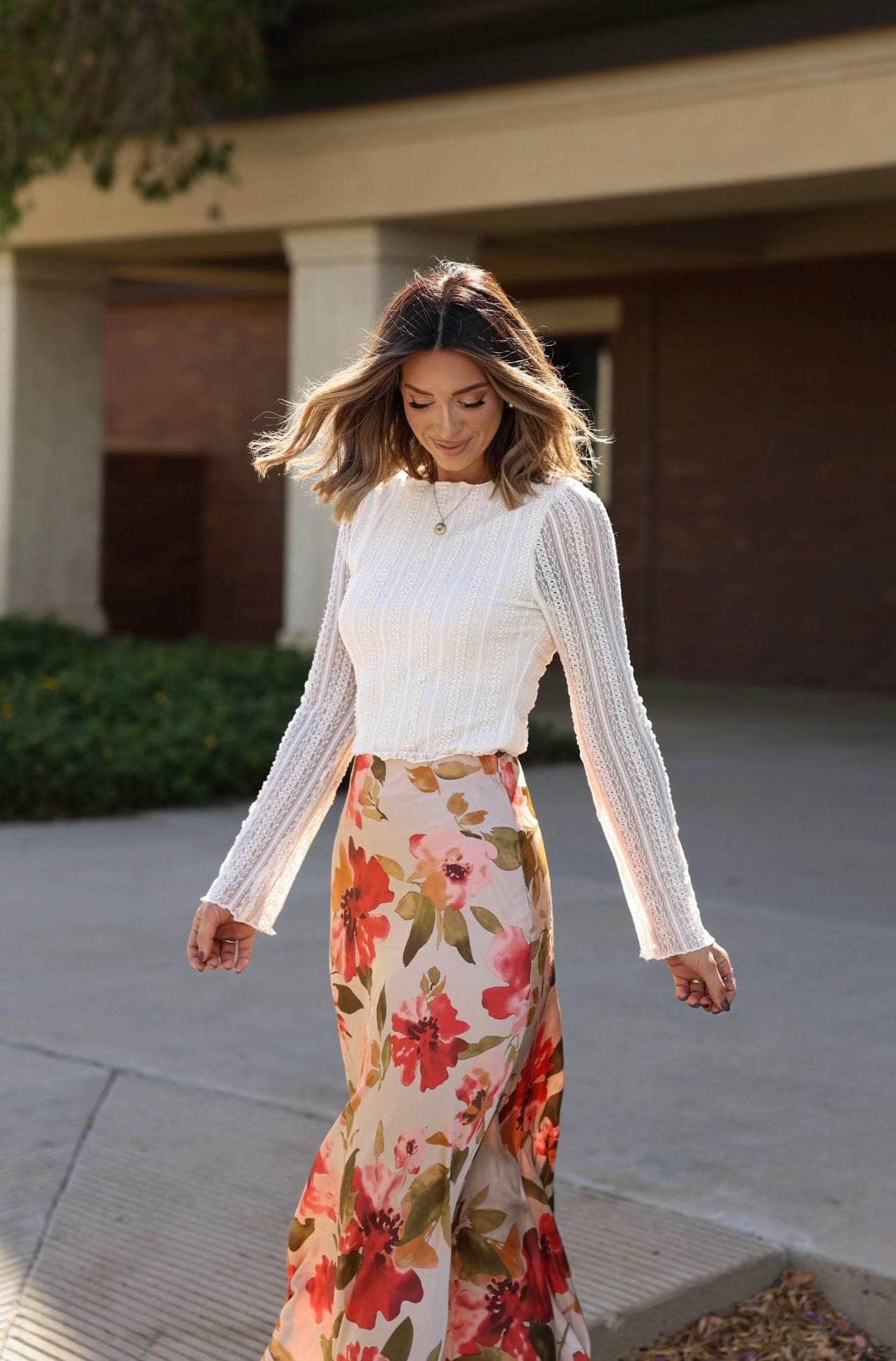 Season Blooms Satin Skirt